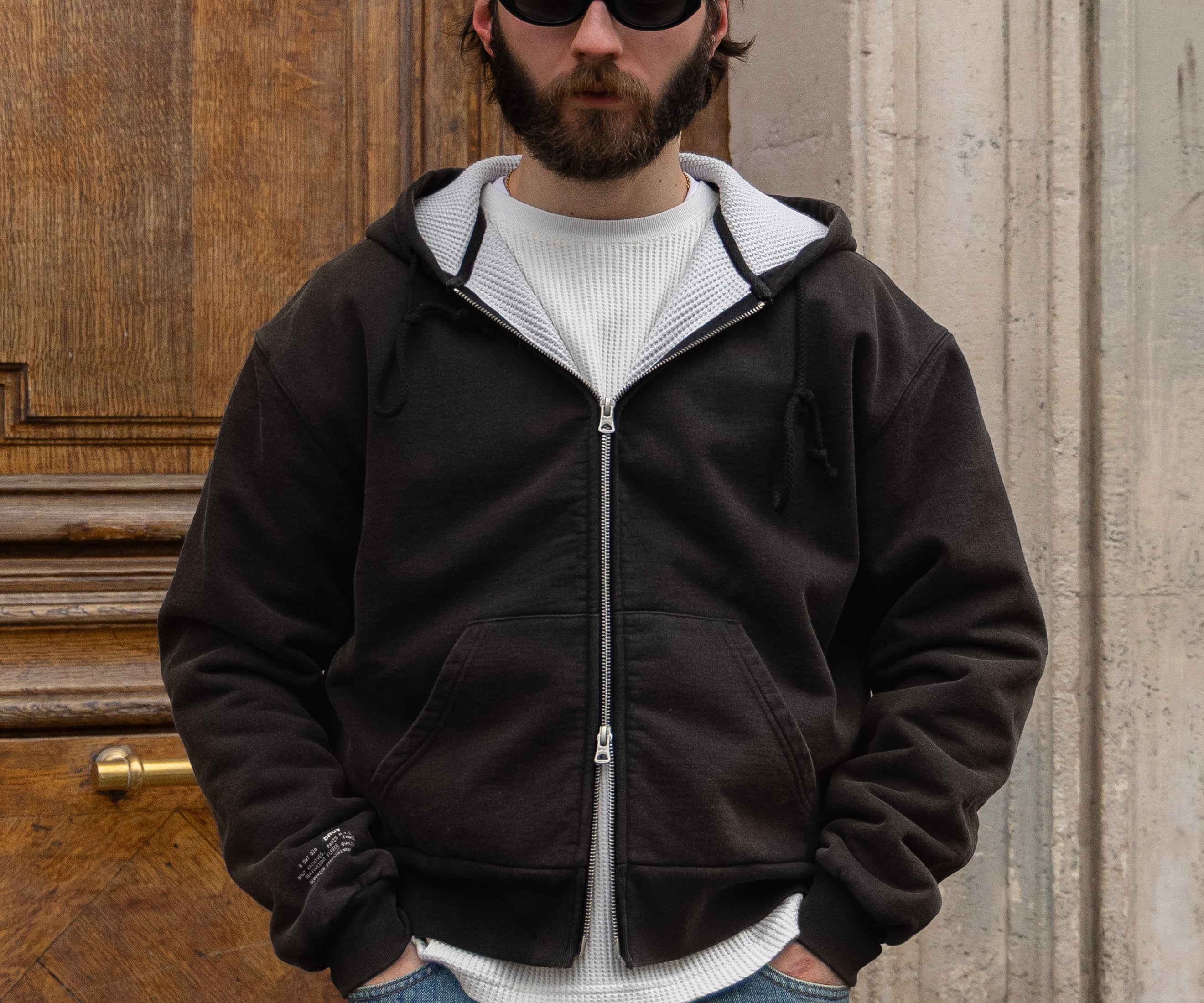 THE RAGGED THERMAL HOODIE Sweatshirts X-SMALL / FADED BLACK - BRUT Clothing