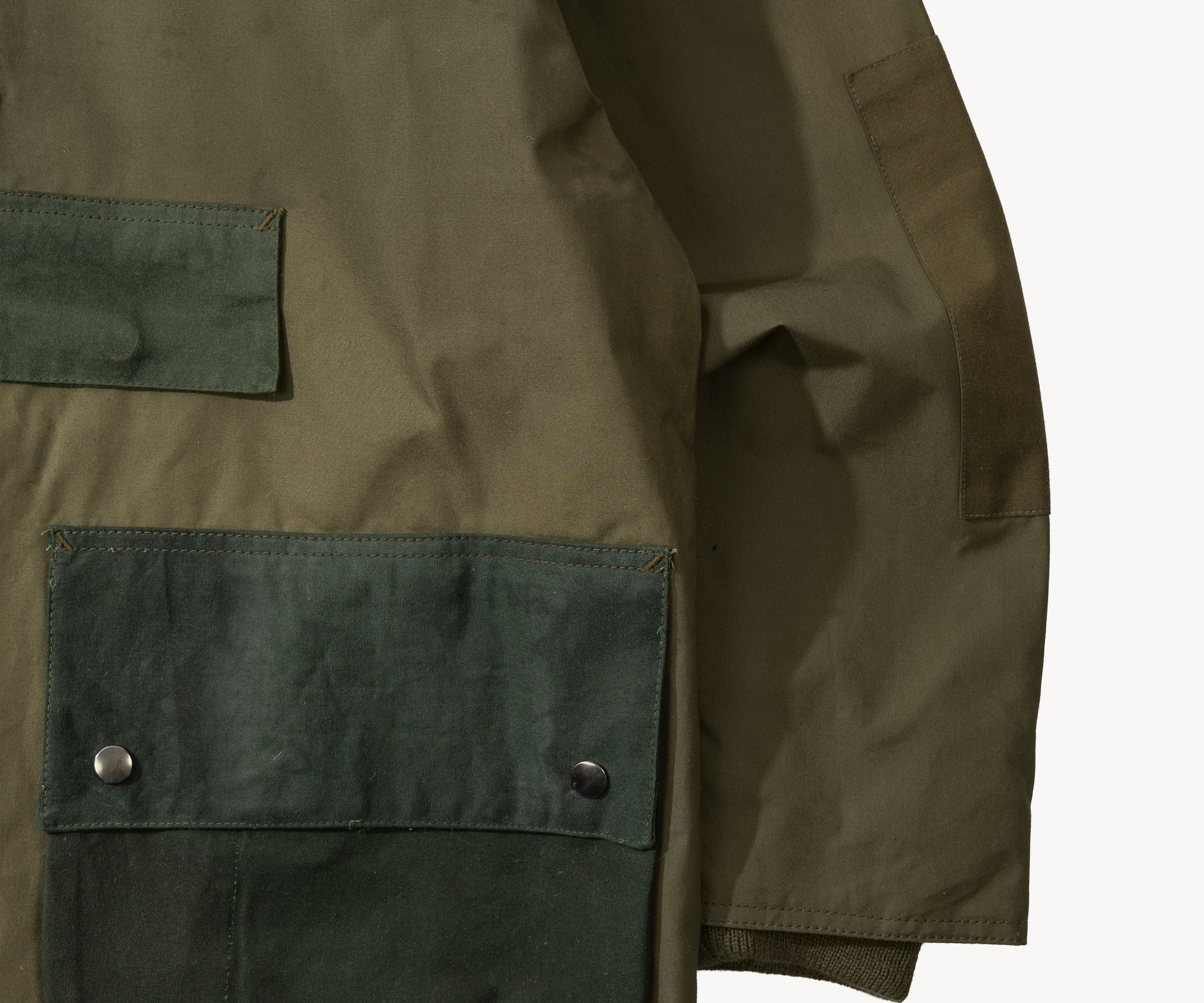 REWORK® POP-OVER WAX JACKET - N° 016 Manteaux et vestes LARGE / VERT - BRUT Clothing