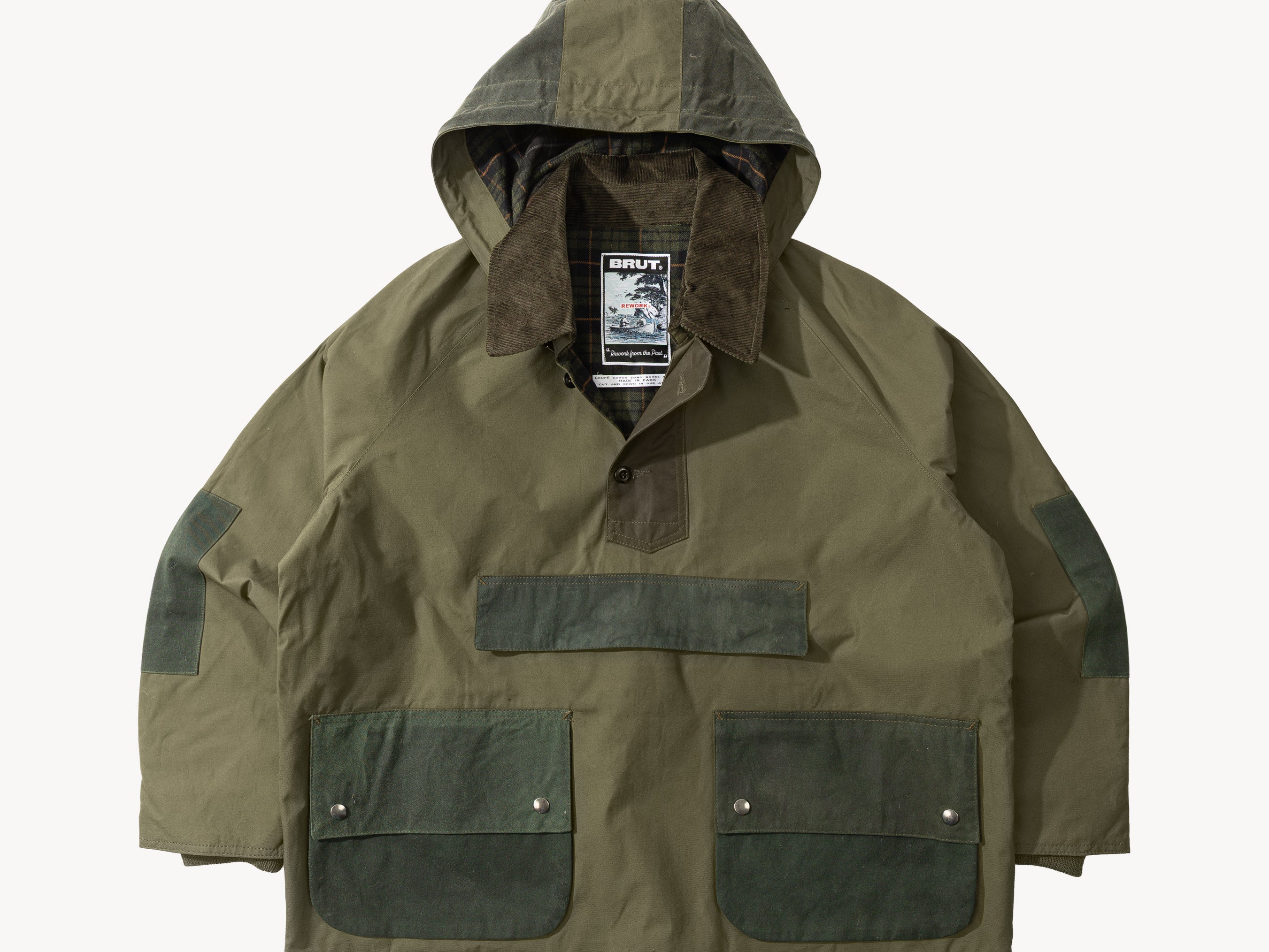 REWORK® POP-OVER WAX JACKET - N° 017 Coats & Jackets LARGE / GREEN - BRUT Clothing