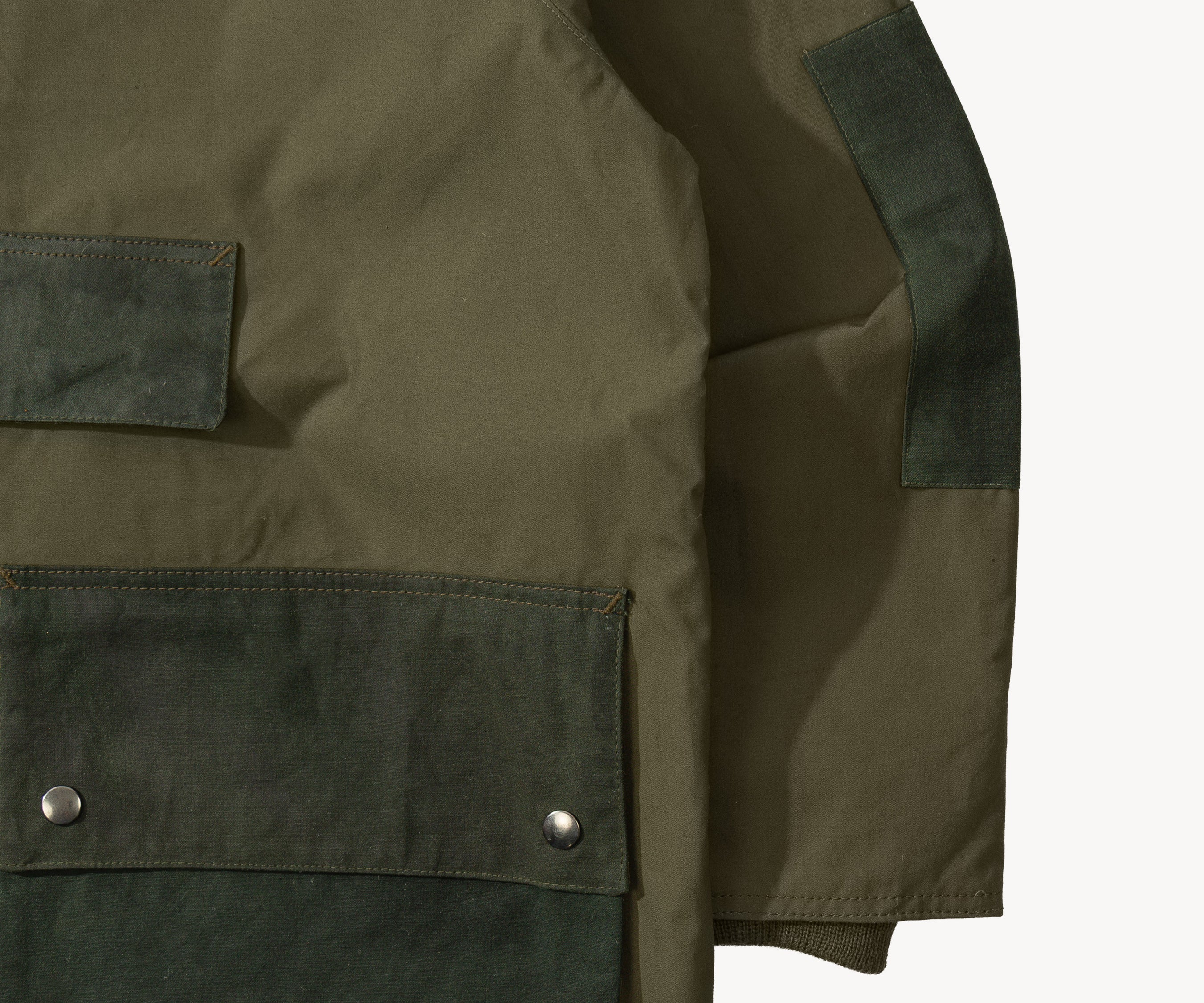 REWORK® POP-OVER WAX JACKET - N° 017 Manteaux et vestes LARGE / VERT - BRUT Clothing