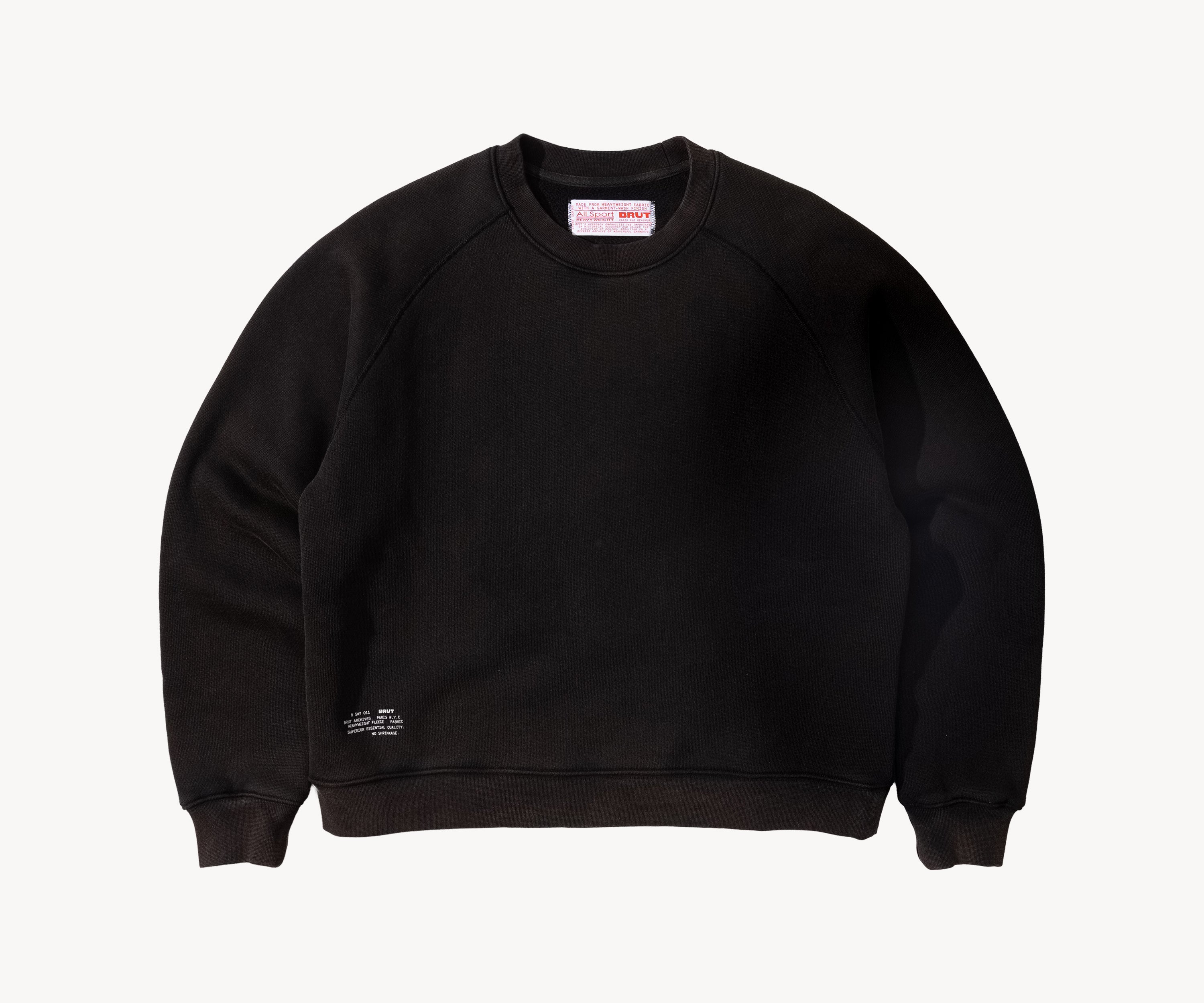 THE CROPPED CREWNECK Tricot X-SMALL / NOIR - BRUT Clothing