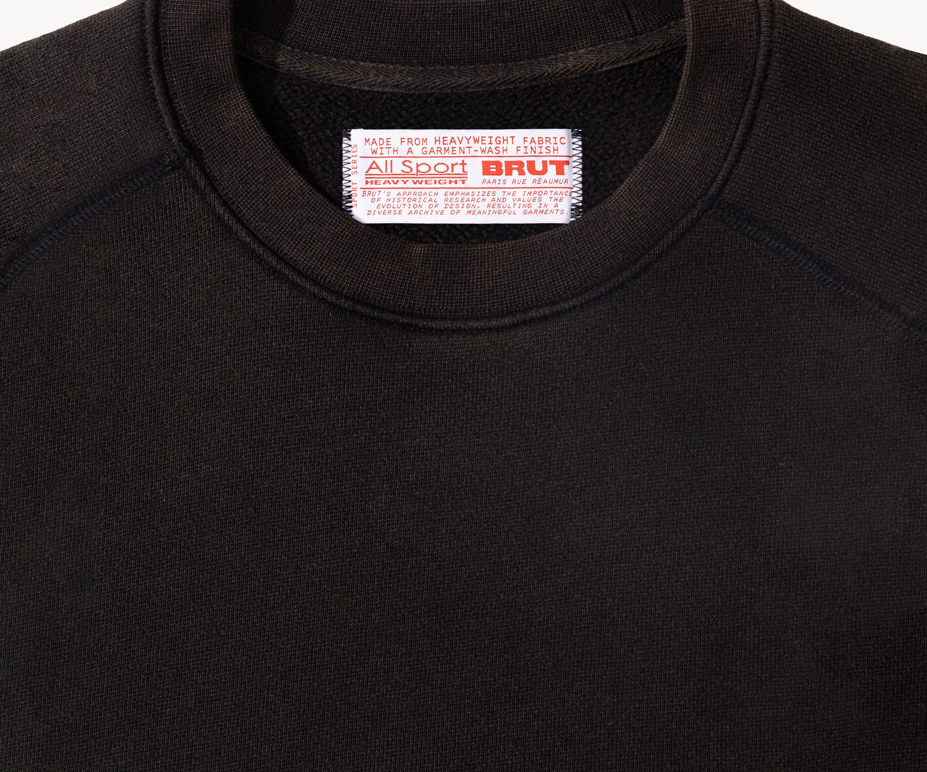 THE CROPPED CREWNECK Tricot X-SMALL / NOIR - BRUT Clothing