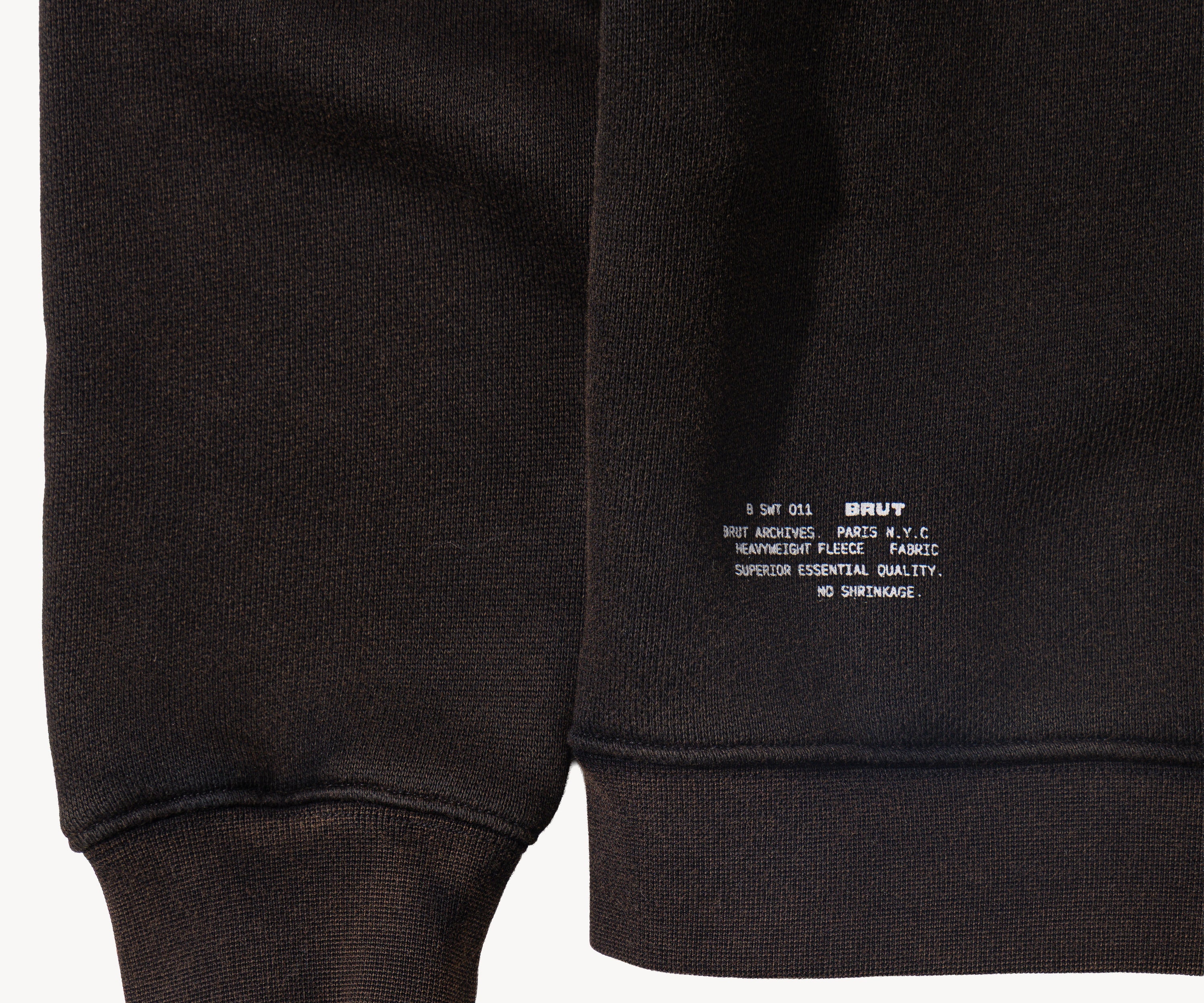 THE CROPPED CREWNECK Tricot X-SMALL / NOIR - BRUT Clothing