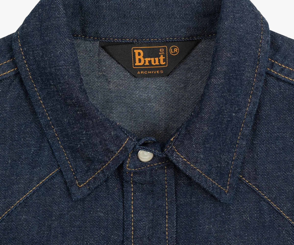 THE CROPPED DENIM SHIRT Shirts X-SMALL / RAW INDIGO - BRUT Clothing