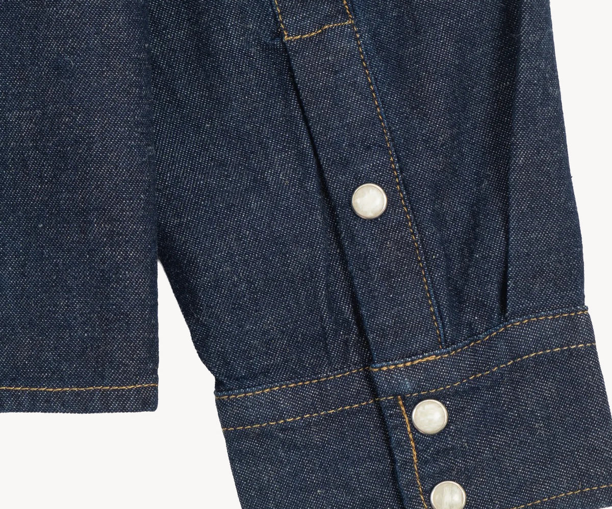 THE CROPPED DENIM SHIRT Shirts X-SMALL / RAW INDIGO - BRUT Clothing