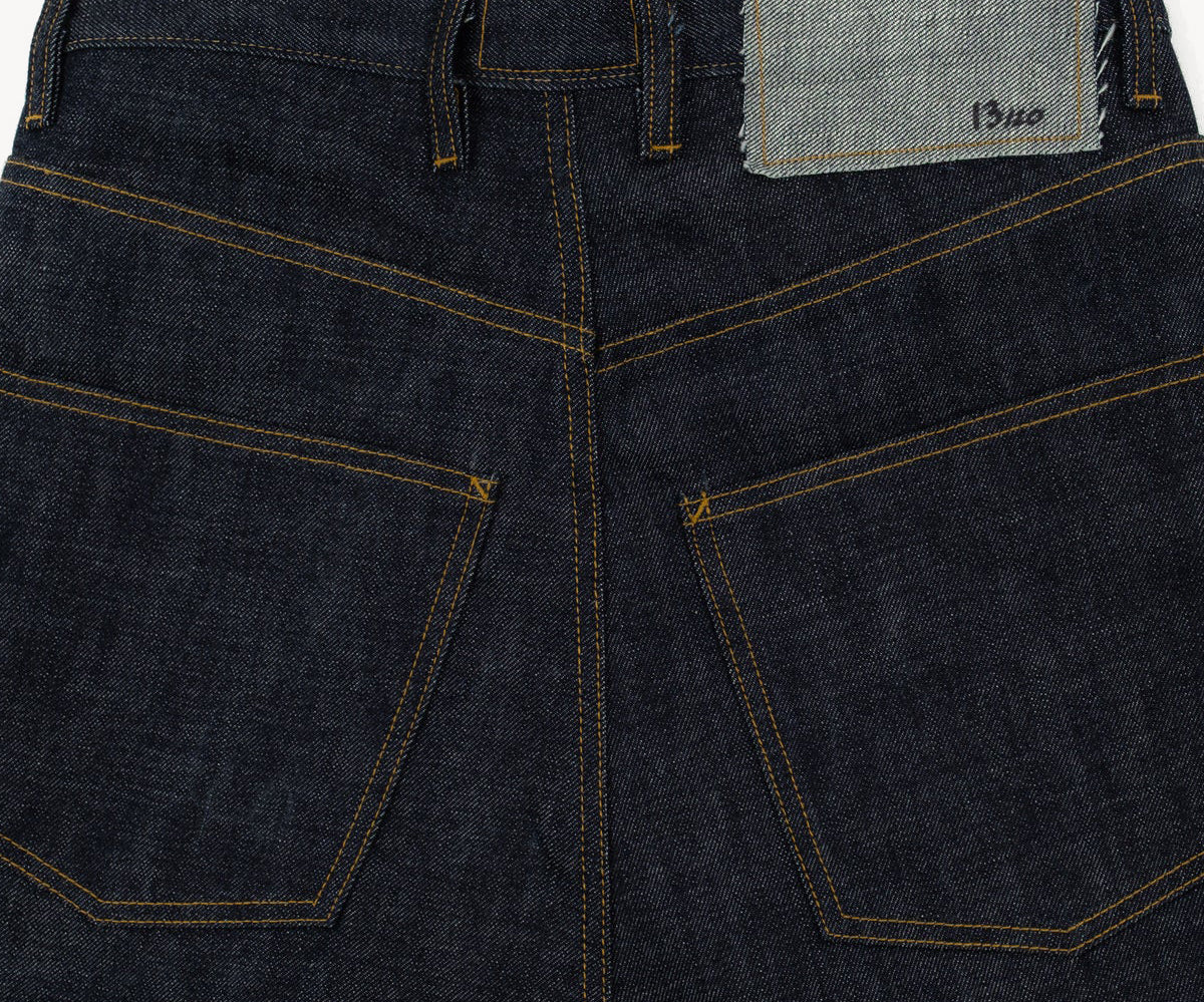 REWORK® DOUBLE PLEATED DENIM - US28 / FR38 / INDIGO BRUT - BRUT Clothing