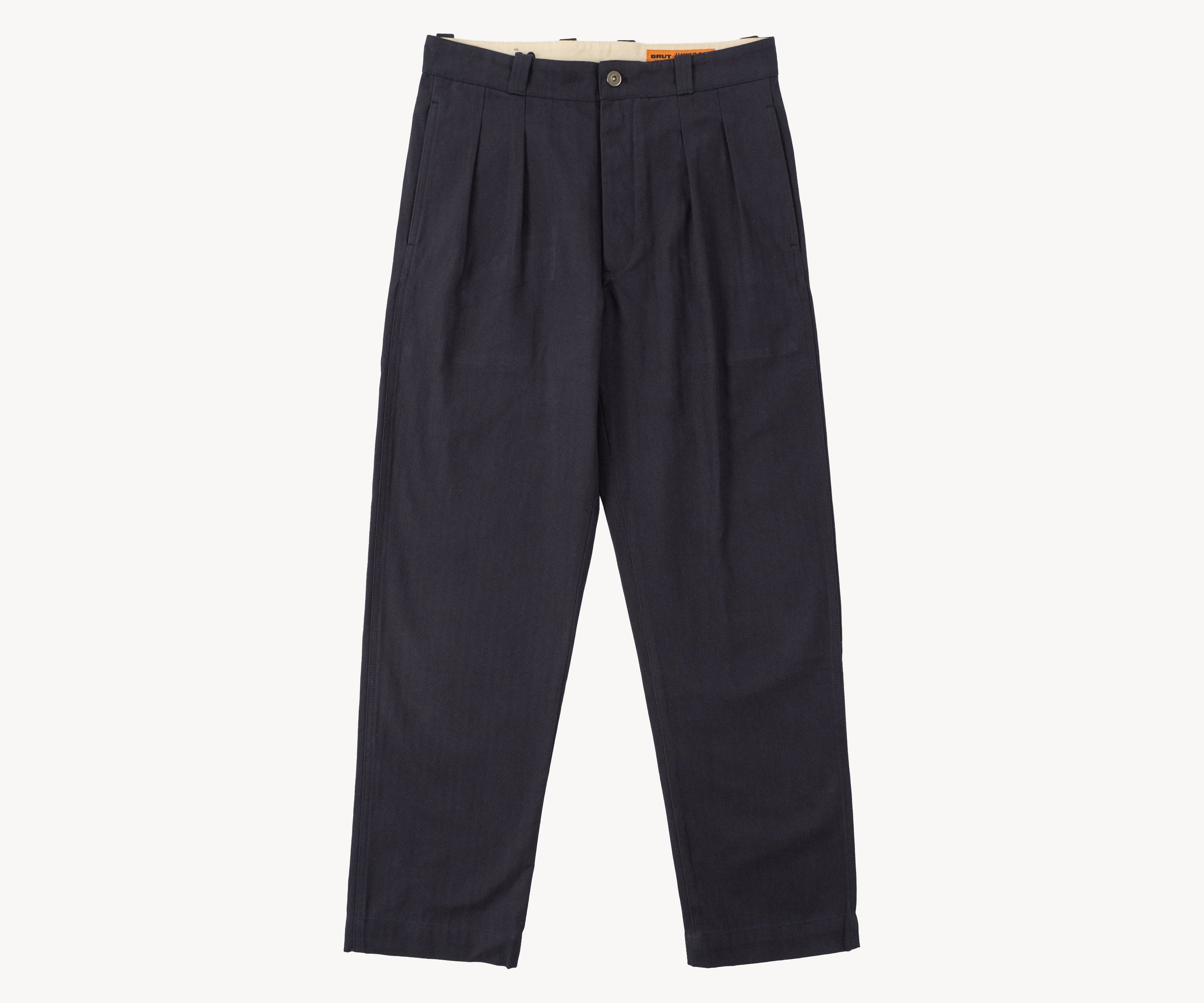 THE DOUBLE PLEAT PANTS Pants US26 / FR36 / NAVY - BRUT Clothing