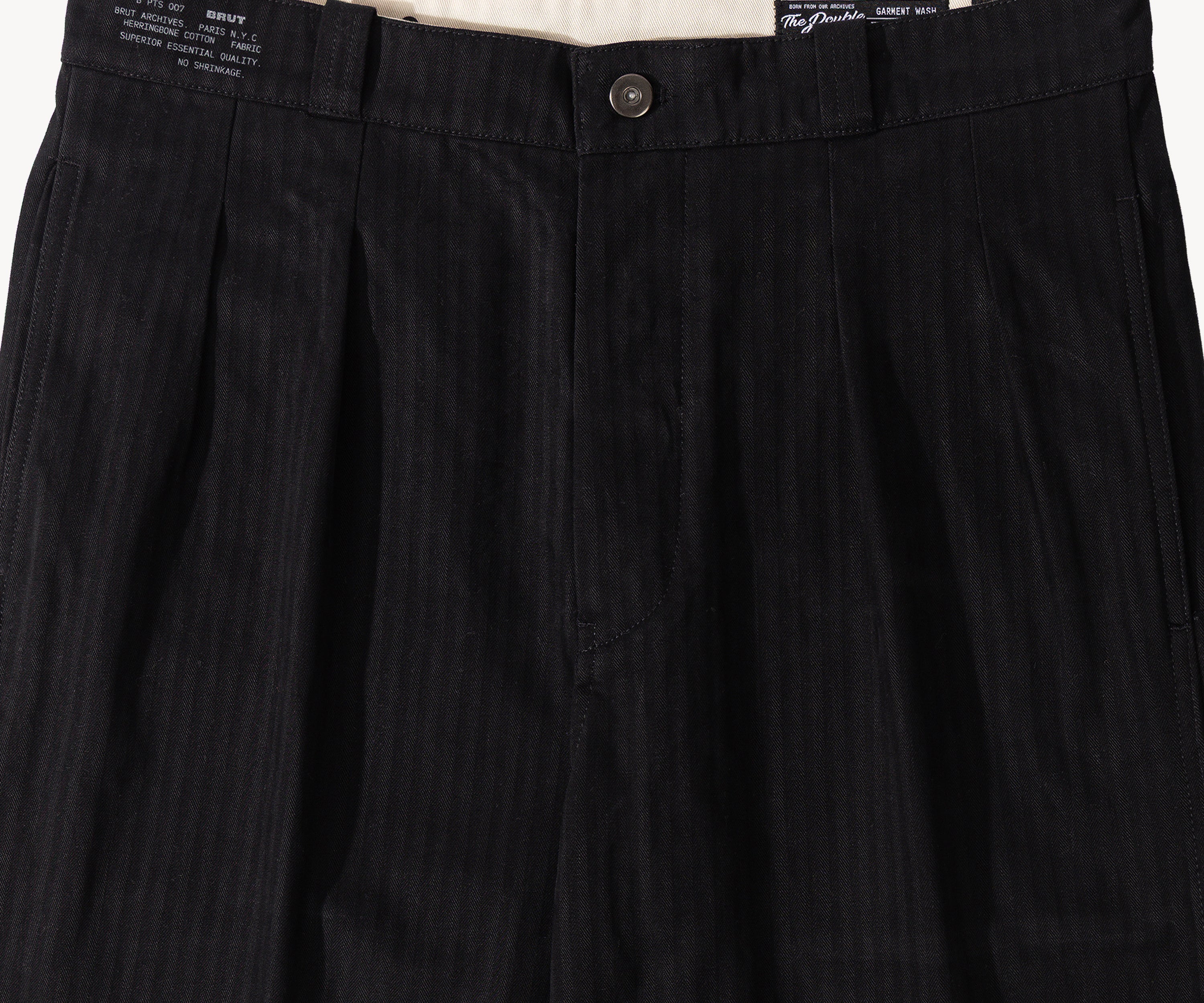 THE DOUBLE PLEAT PANTS Taille US 26 / FR 36 / NOIR - BRUT Clothing