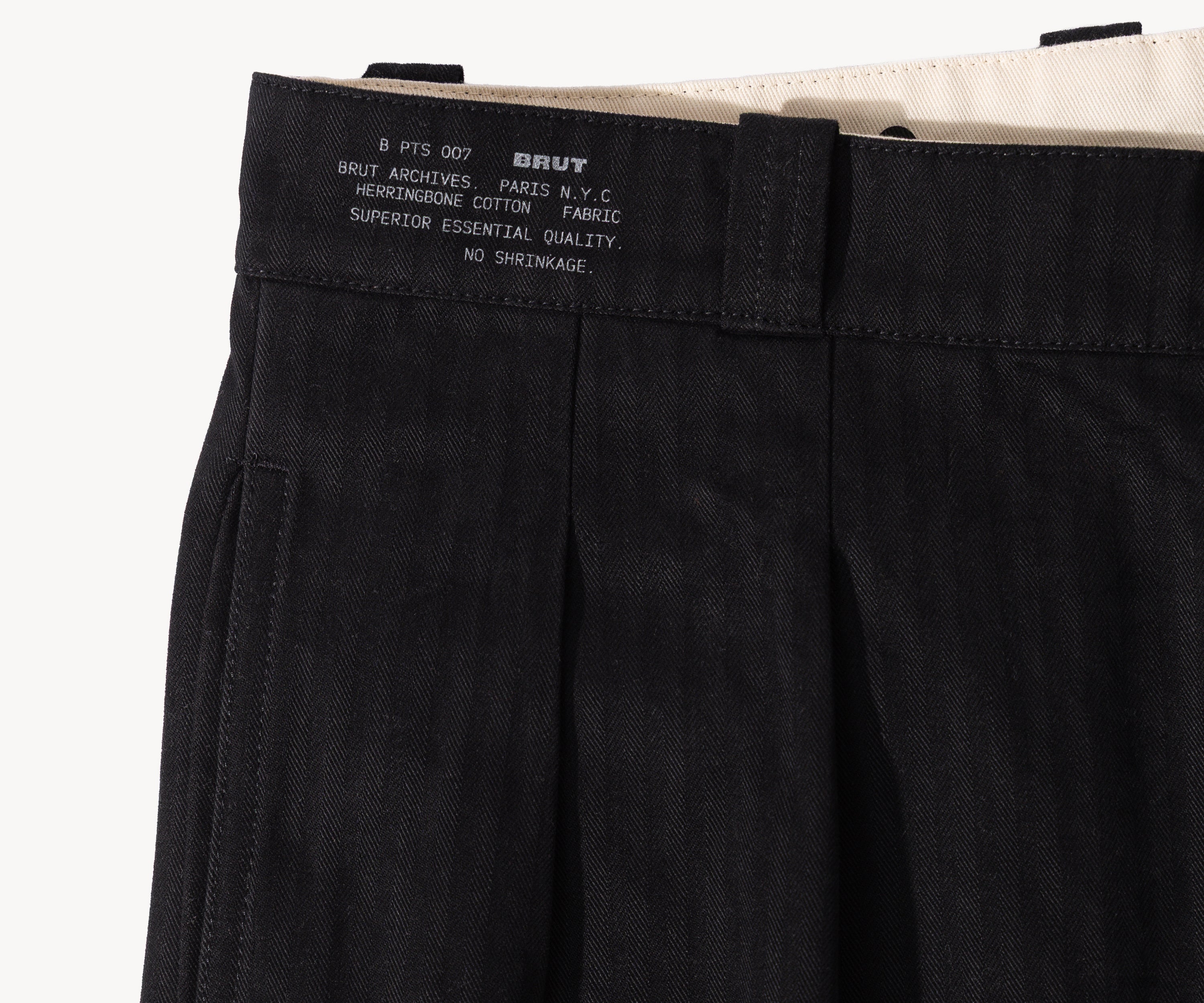 THE DOUBLE PLEAT PANTS Taille US 26 / FR 36 / NOIR - BRUT Clothing