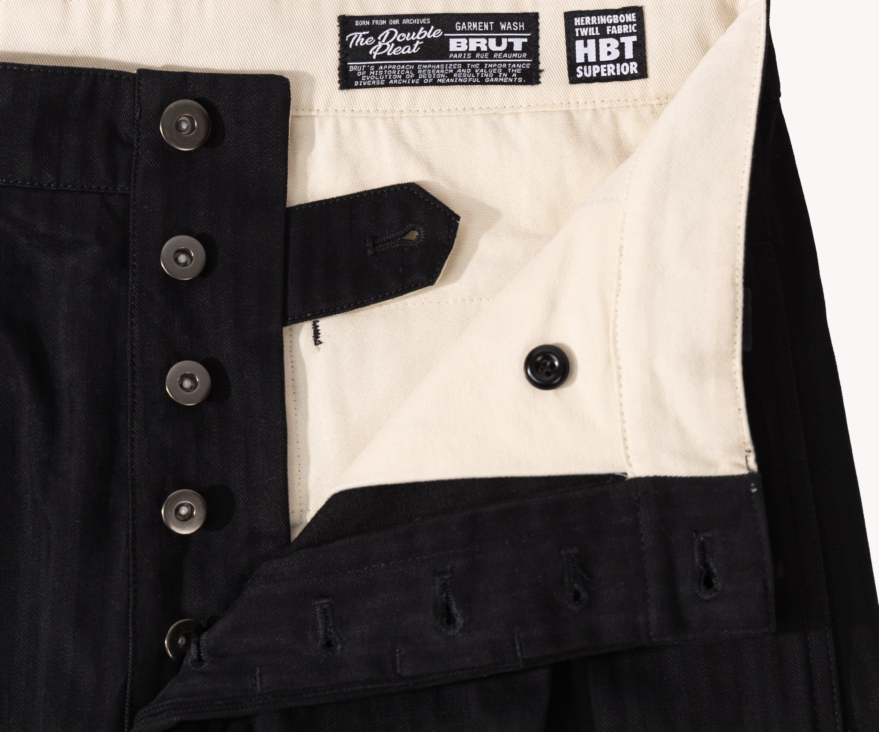 THE DOUBLE PLEAT PANTS Taille US 26 / FR 36 / NOIR - BRUT Clothing