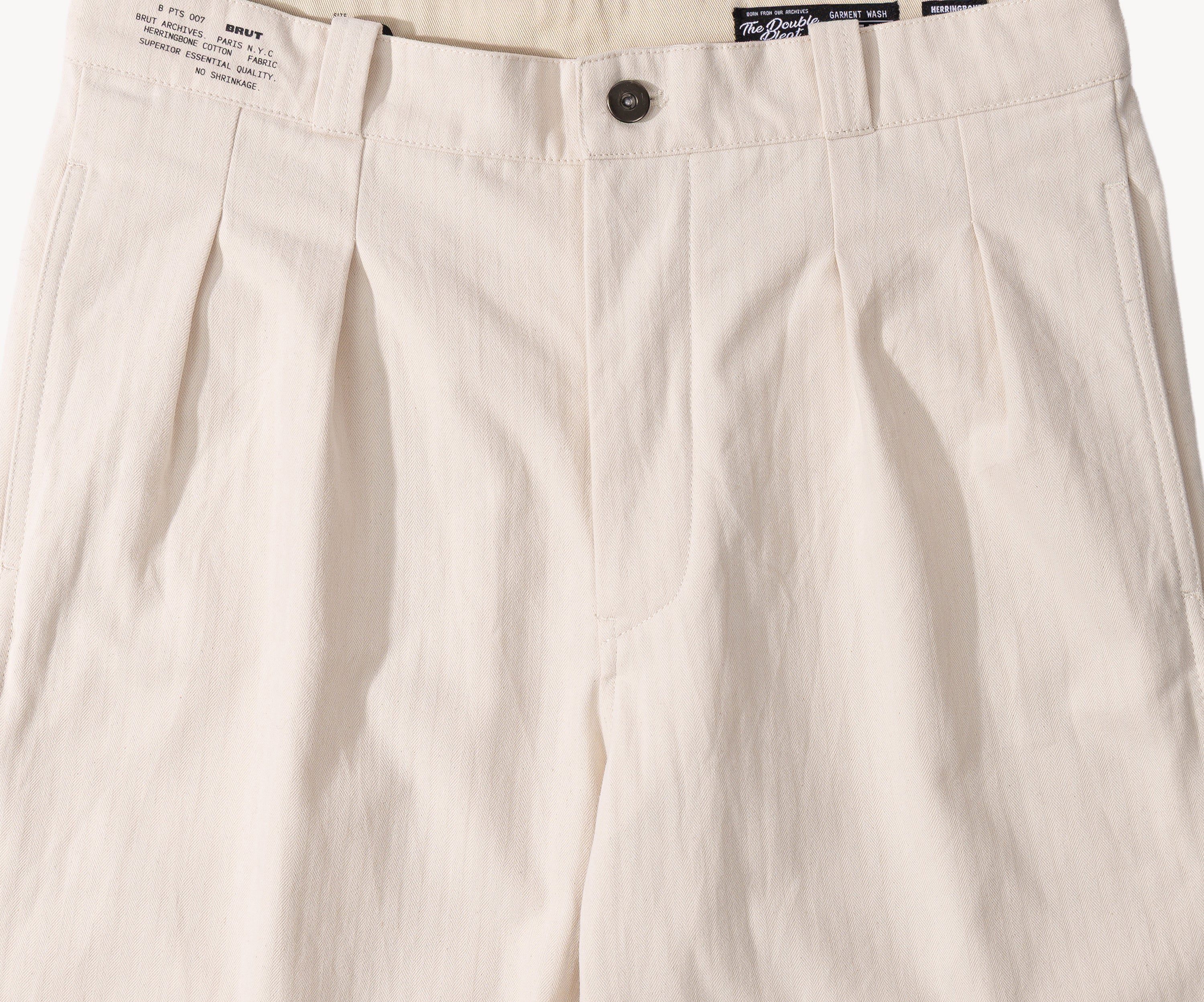 THE DOUBLE PLEAT PANTS  Taille US26 / FR36 / ÉCRU - BRUT Clothing