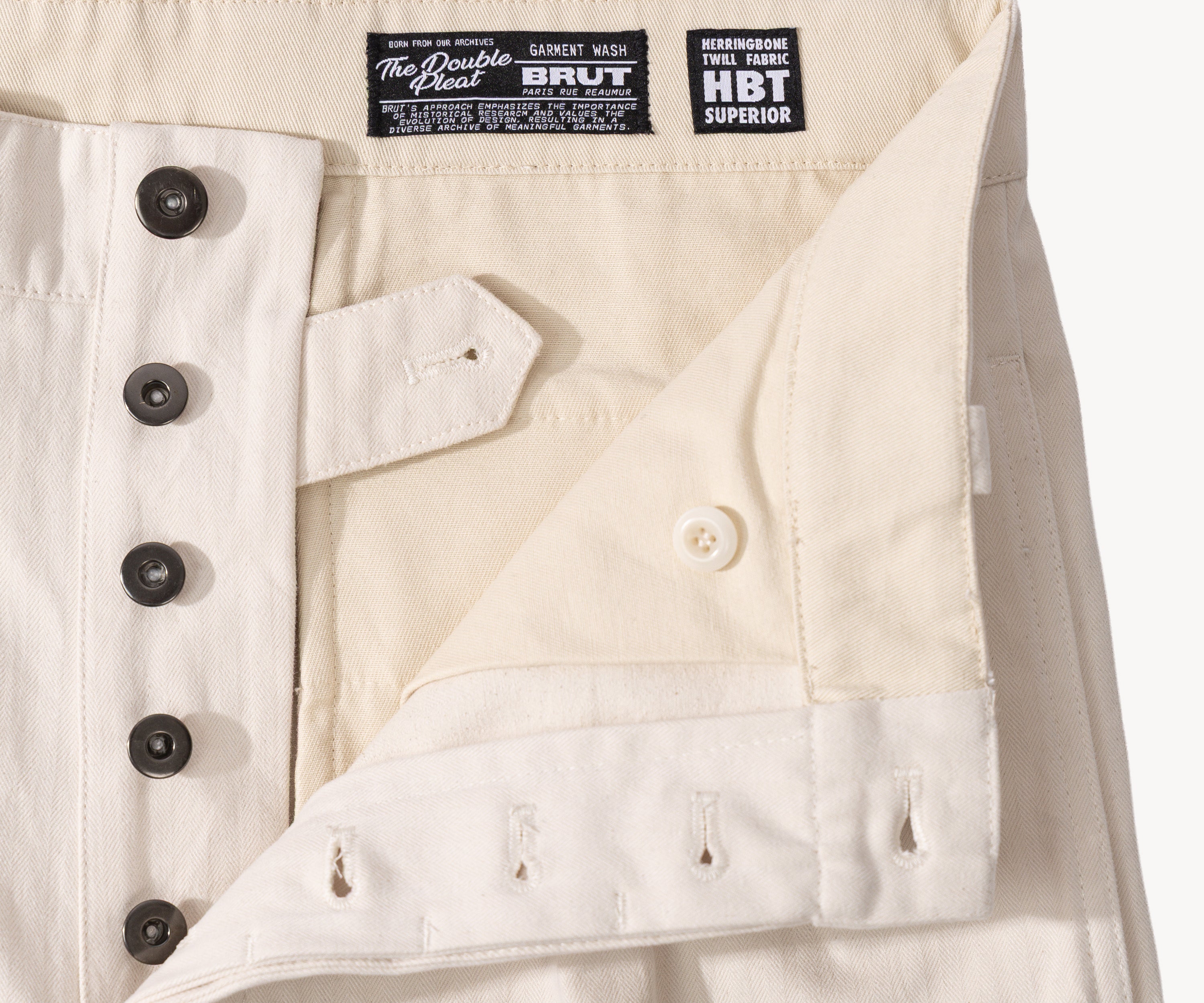 THE DOUBLE PLEAT PANTS  Taille US26 / FR36 / ÉCRU - BRUT Clothing