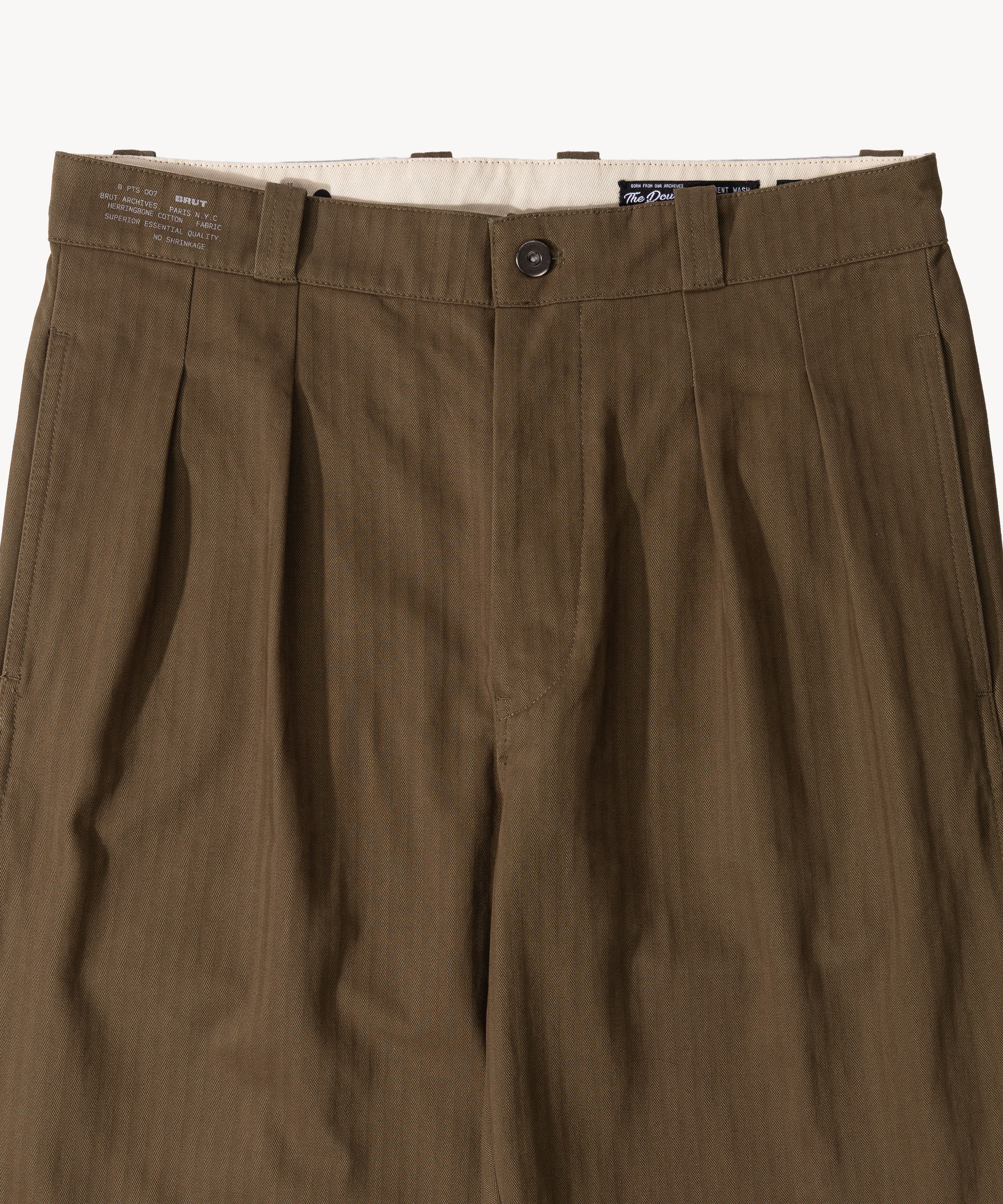 THE DOUBLE PLEAT PANTS - BROWN | BRUT Clothing