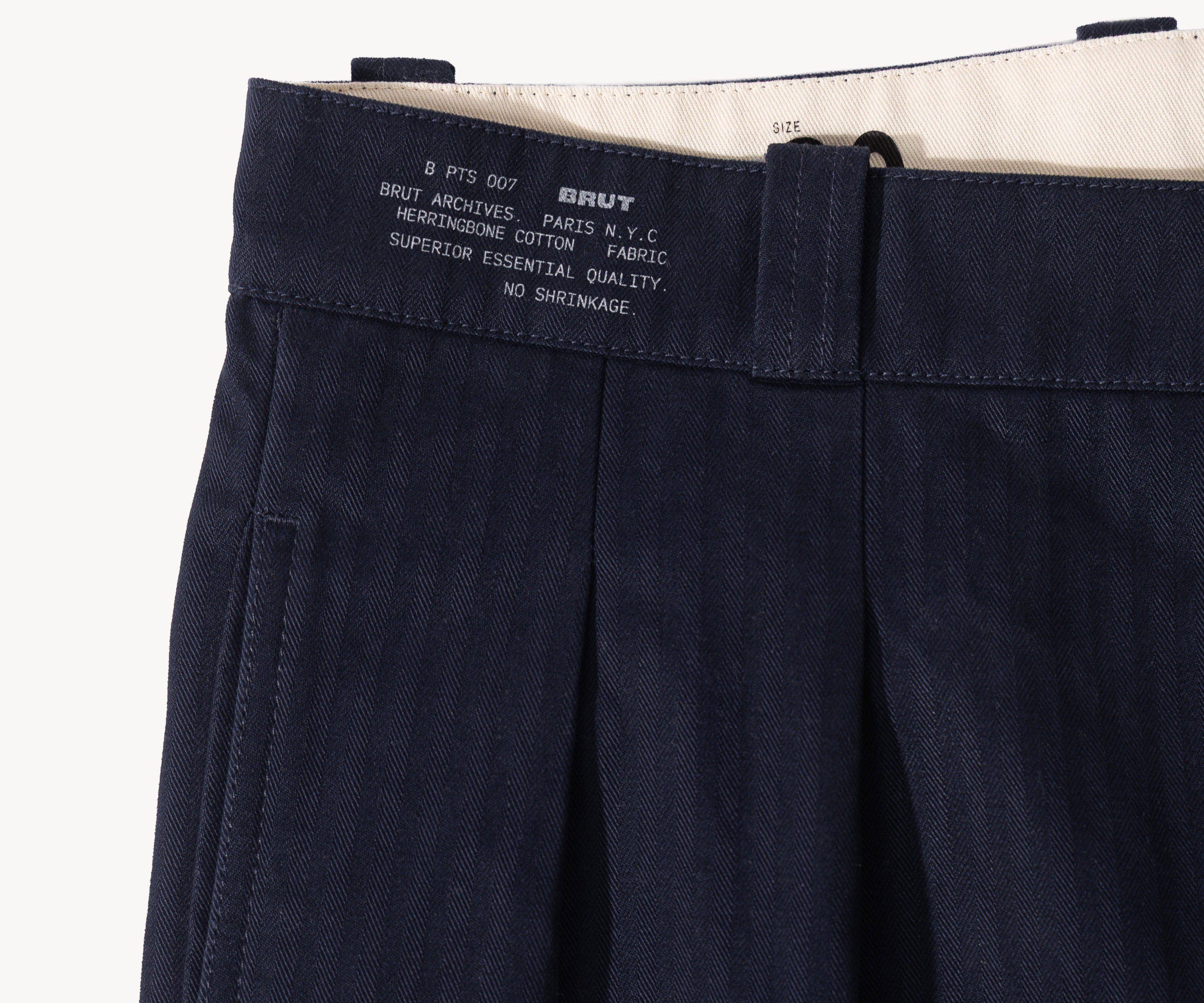 THE DOUBLE PLEAT PANTS Taille US 26 / FR 36 / BLEU MARINE - BRUT Clothing