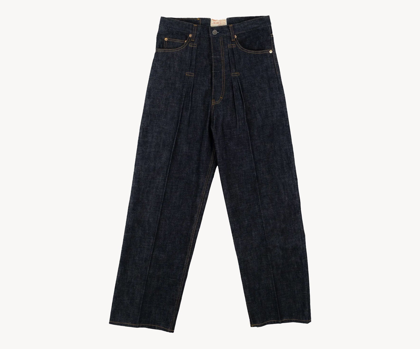 REWORK® DOUBLE PLEATED DENIM - US28 / FR38 / INDIGO BRUT - BRUT Clothing