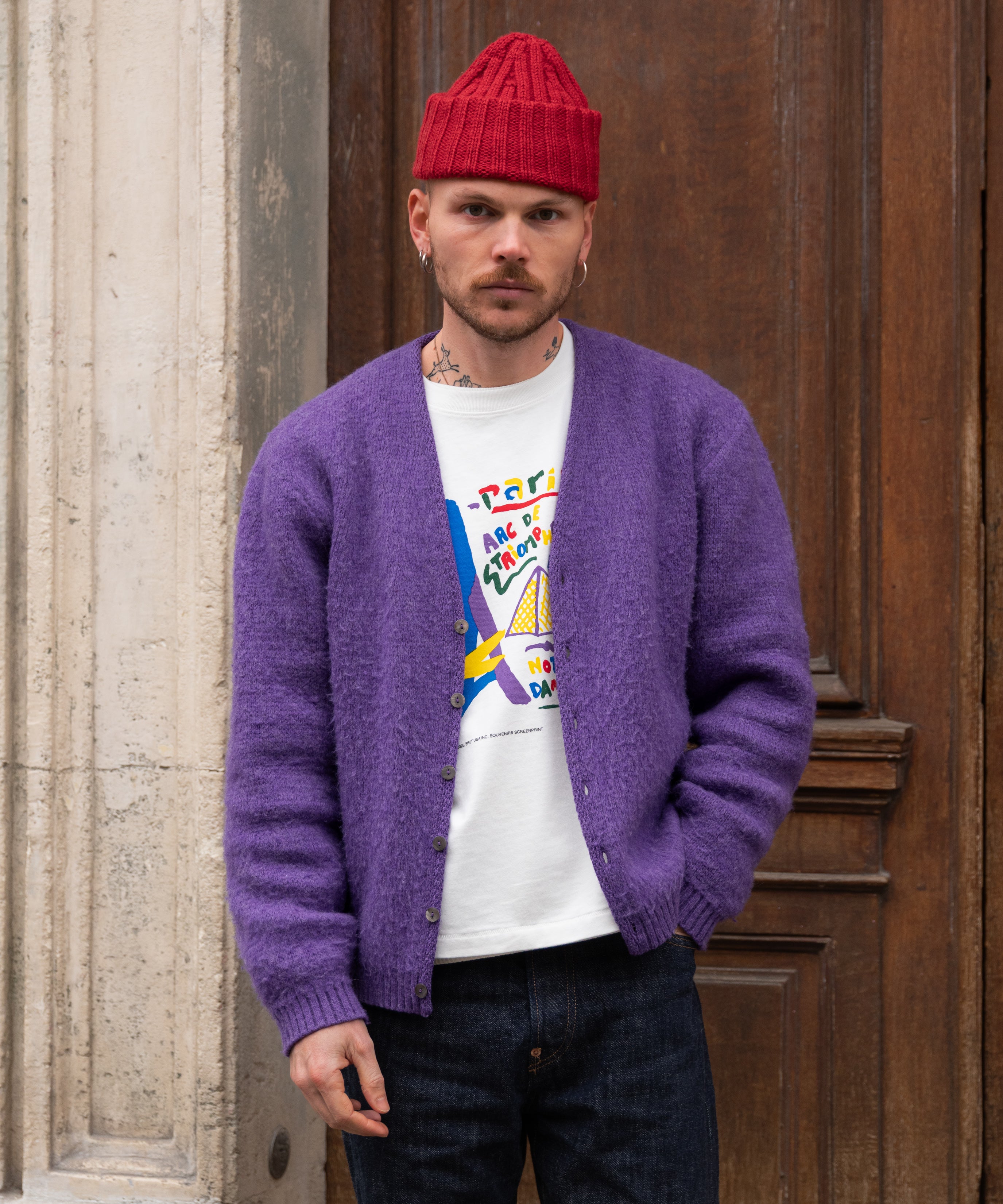 THE SHAGGY CARDIGAN - PURPLE | BRUT CLOTHING – BRUT Clothing