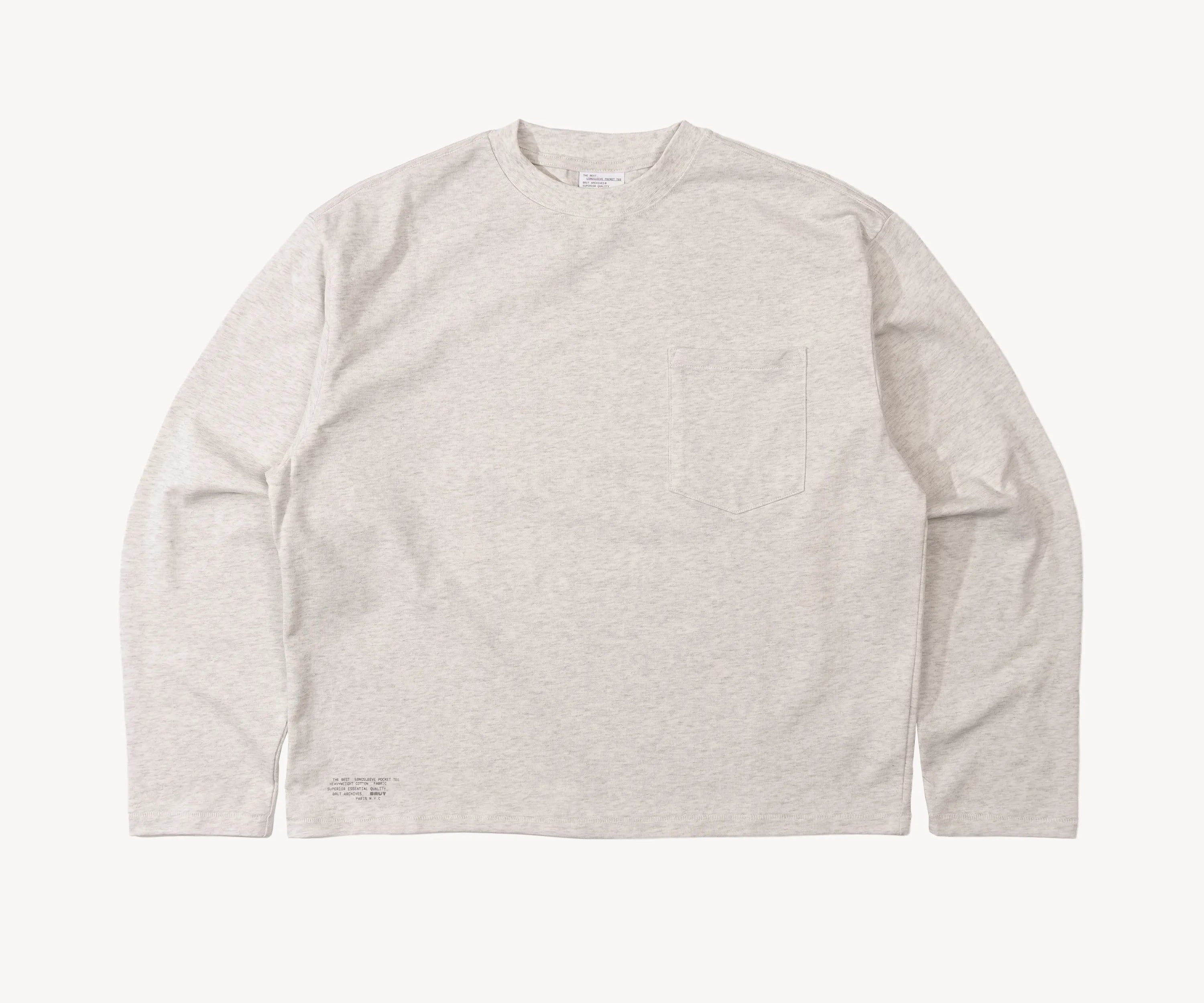 THE BEST LONG-SLEEVE POCKET TEE T-Shirts X-SMALL / HEATHER GREY - BRUT Clothing