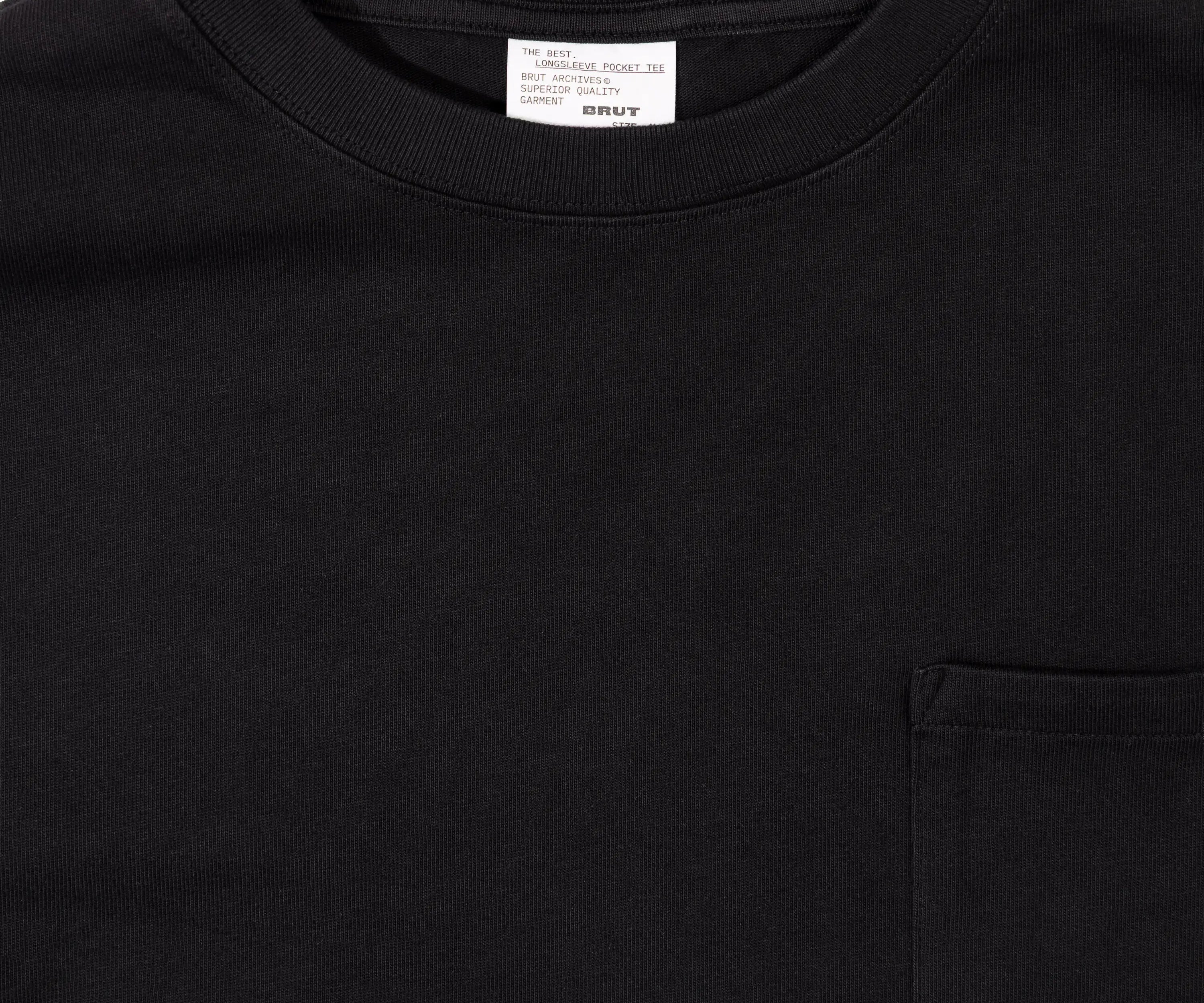 THE BEST LONG-SLEEVE POCKET TEE T-Shirts X-SMALL / BLACK - BRUT Clothing