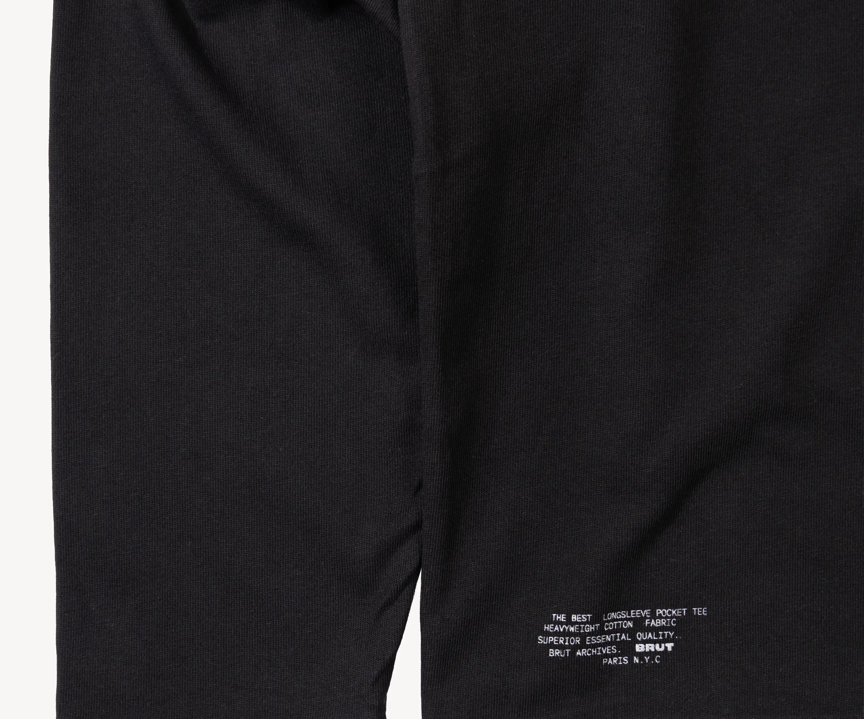 THE BEST LONG-SLEEVE POCKET TEE T-Shirts X-SMALL / BLACK - BRUT Clothing