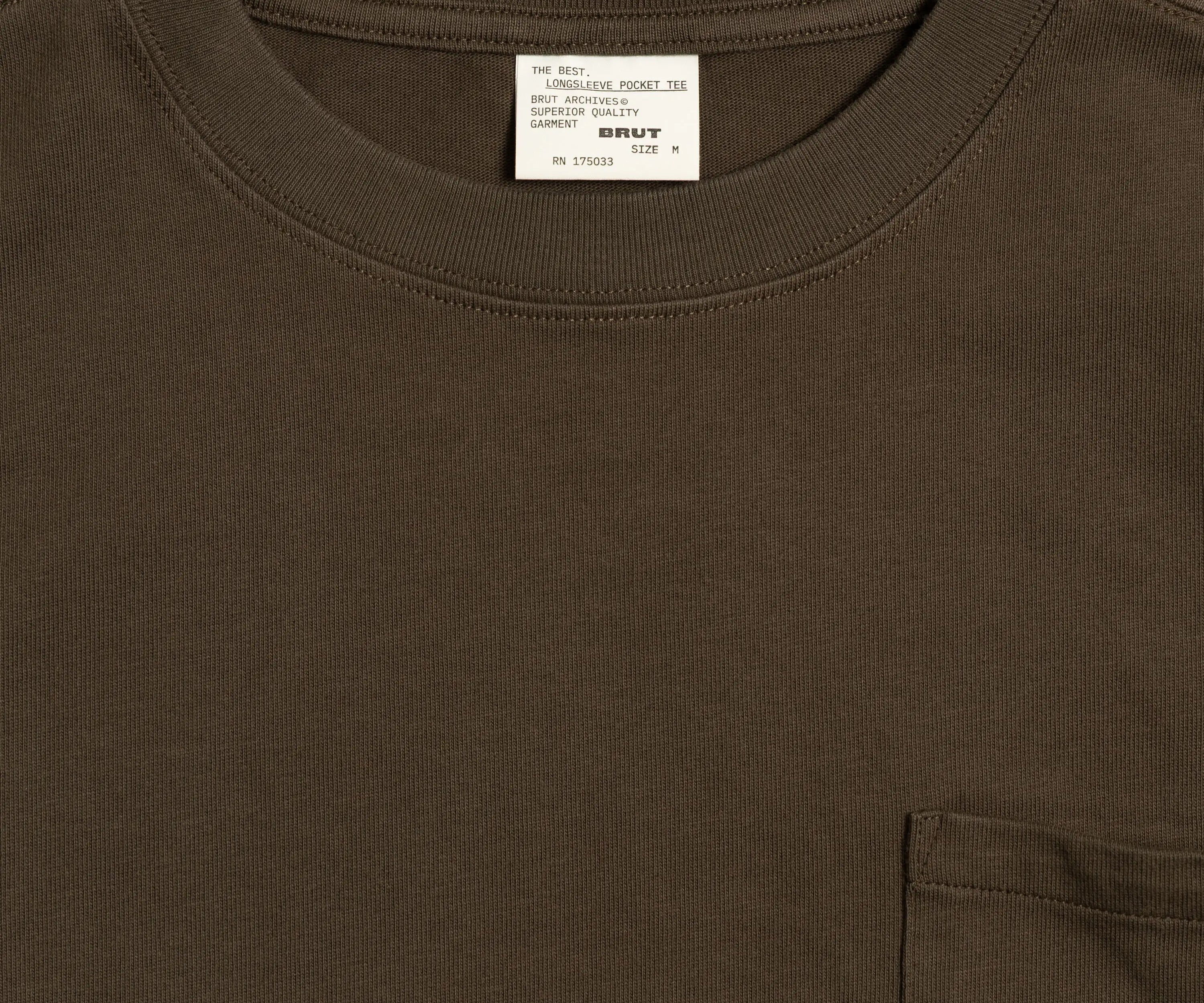 THE BEST LONG-SLEEVE POCKET TEE T-Shirts X-SMALL / BROWN - BRUT Clothing