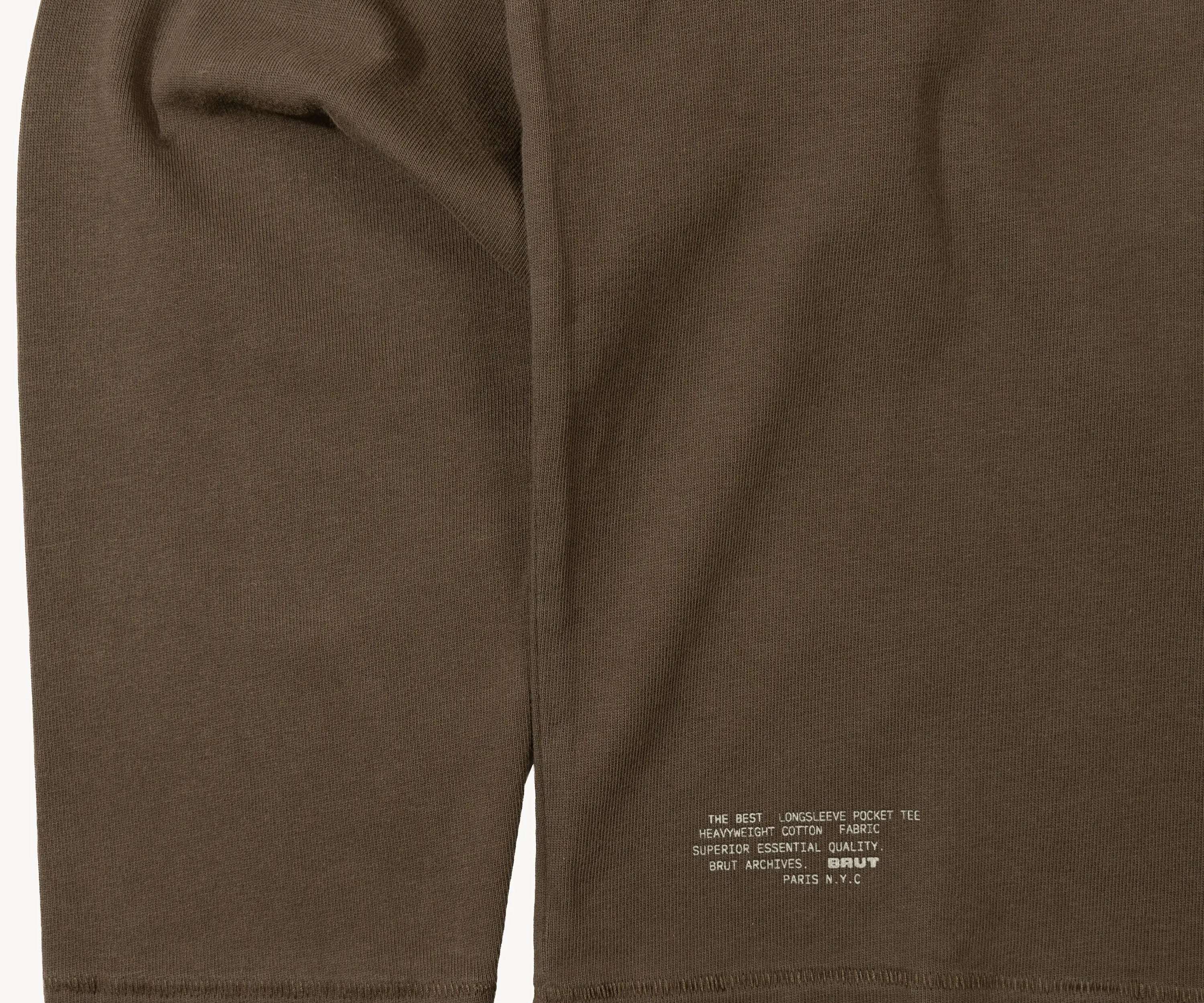THE BEST LONG-SLEEVE POCKET TEE T-Shirts X-SMALL / BROWN - BRUT Clothing