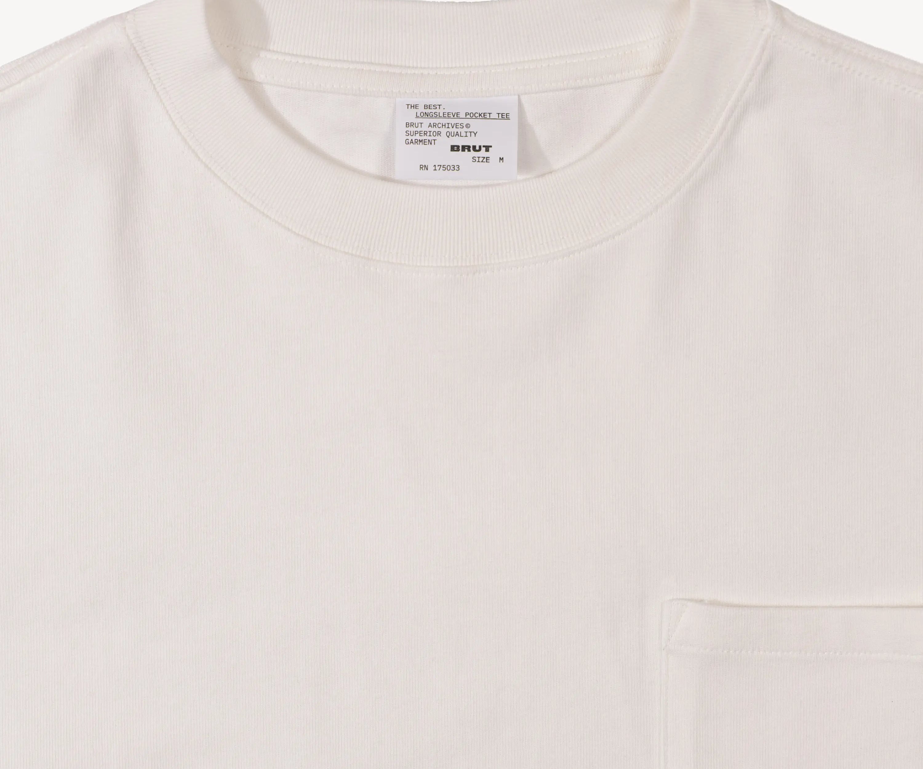 THE BEST LONG-SLEEVE POCKET TEE T-Shirts X-SMALL / WHITE - BRUT Clothing