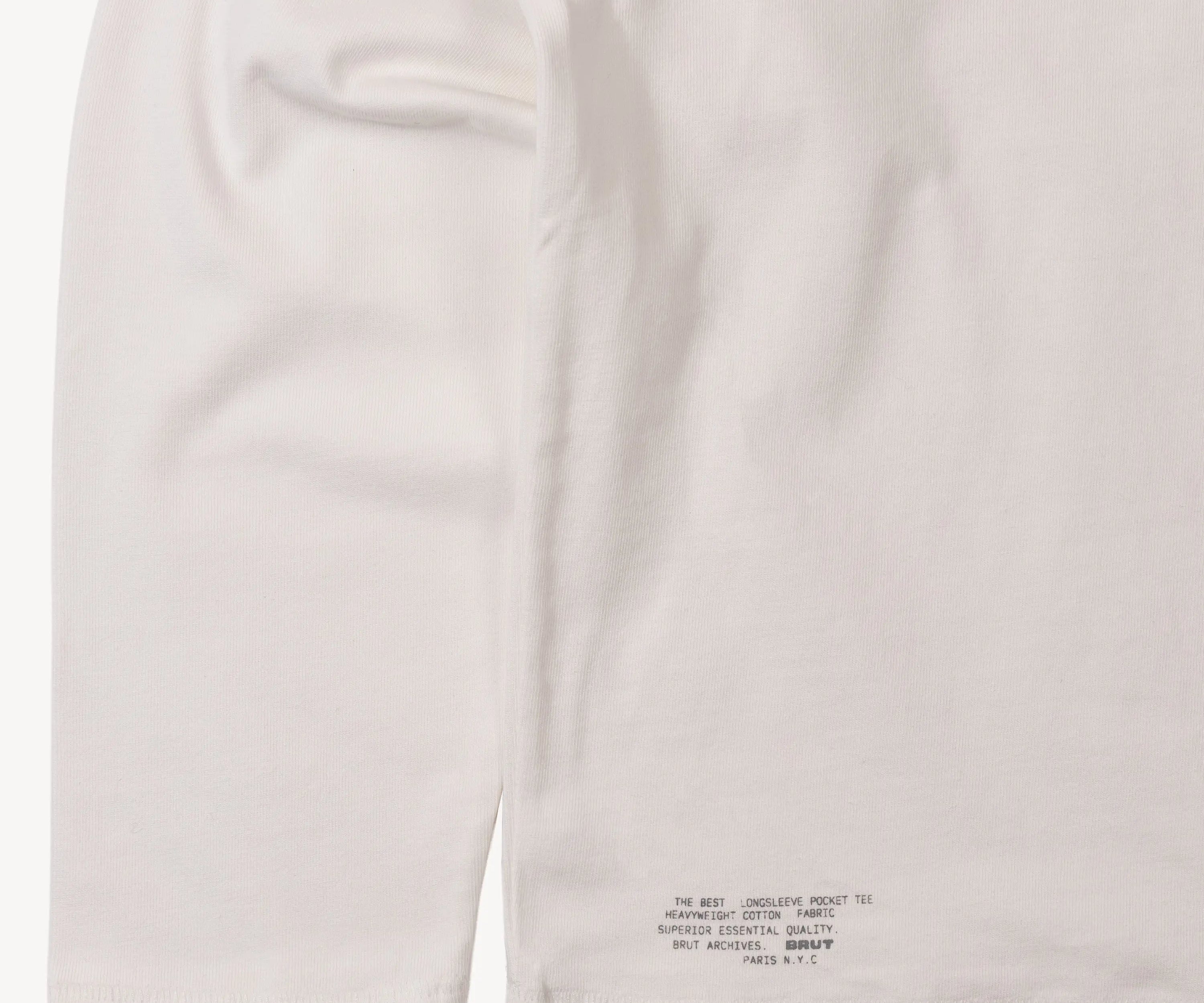 THE BEST LONG-SLEEVE POCKET TEE T-Shirts X-SMALL / WHITE - BRUT Clothing