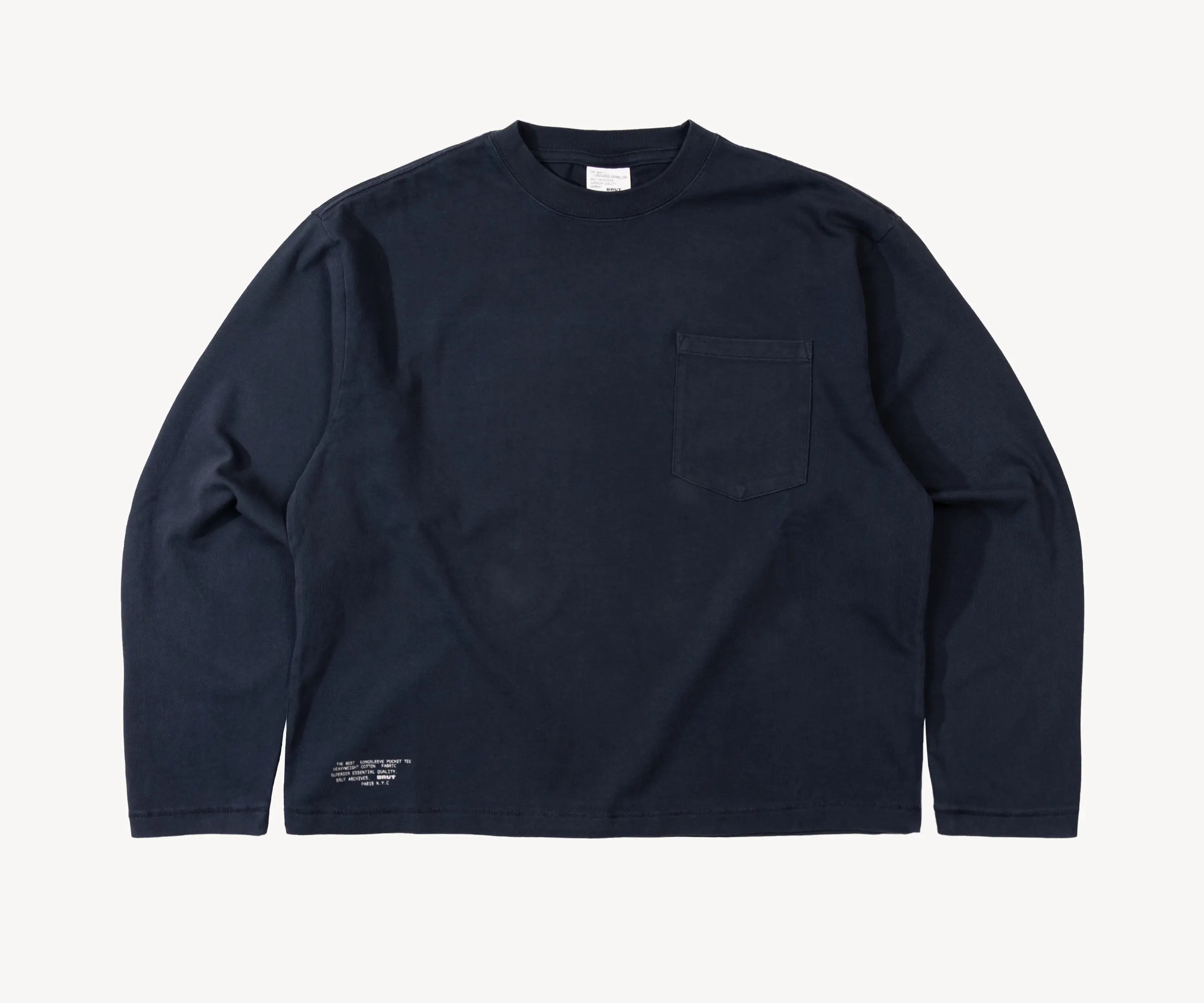 THE BEST LONG-SLEEVE POCKET TEE T-Shirts X-SMALL / NAVY - BRUT Clothing