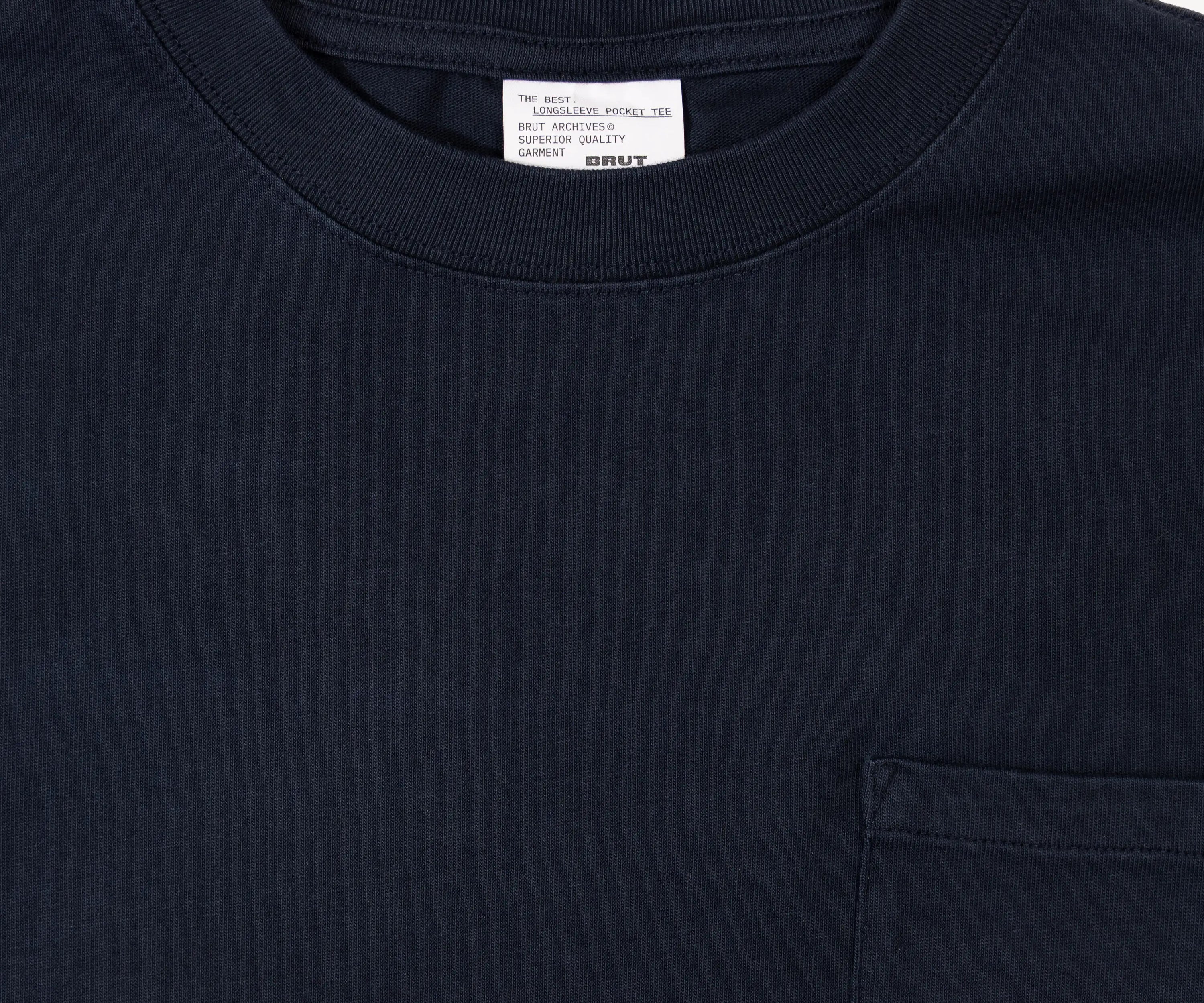 THE BEST LONG-SLEEVE POCKET TEE T-Shirts X-SMALL / NAVY - BRUT Clothing