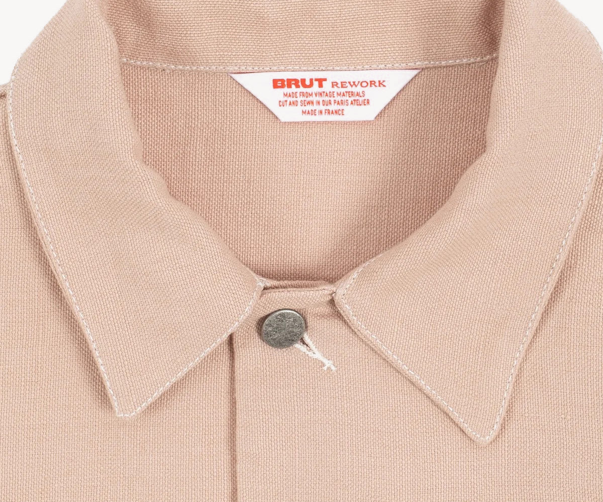 REWORK® DOUBLE PLEATED LINEN JACKET SMALL / ROSE PÂLE - BRUT Clothing