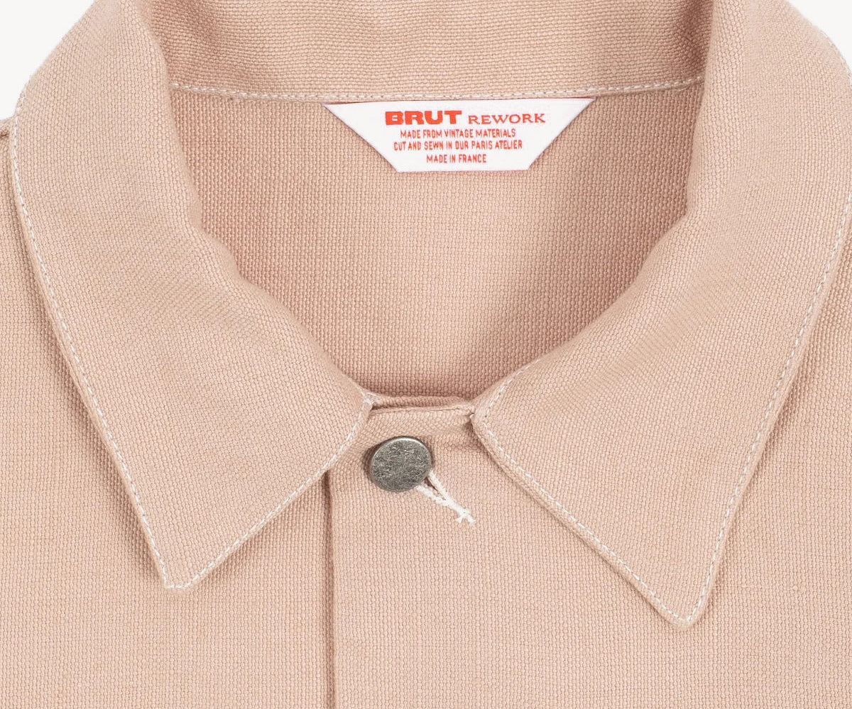REWORK® DOUBLE PLEATED LINEN JACKET SMALL / ROSE PÂLE - BRUT Clothing