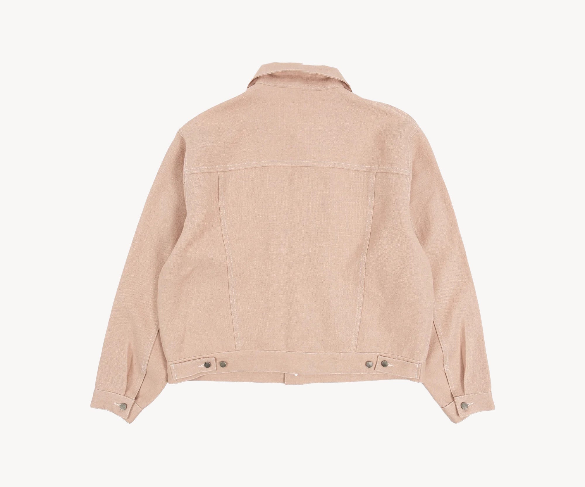 REWORK® DOUBLE PLEATED LINEN JACKET SMALL / ROSE PÂLE - BRUT Clothing