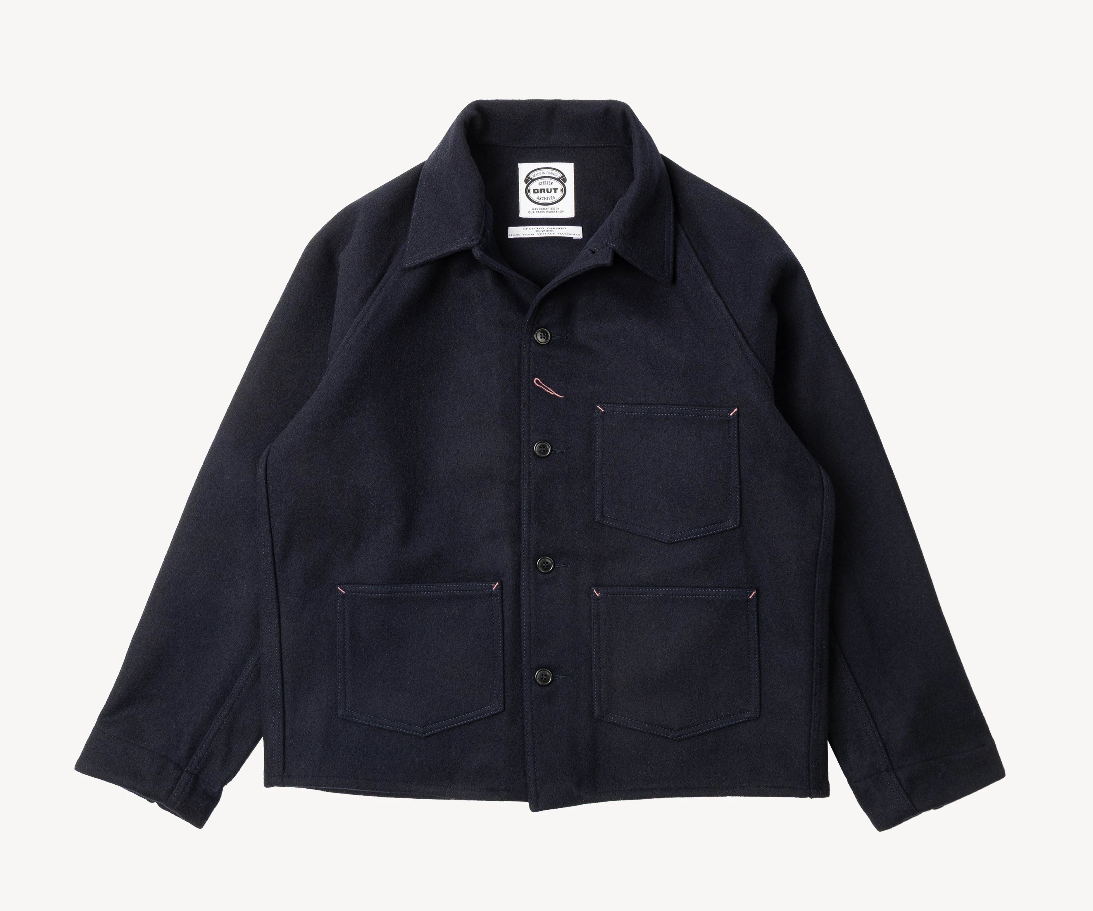 REWORK® WOOL PAINTER JACKET Coats & Jackets SMALL / NAVY - BRUT Clothing