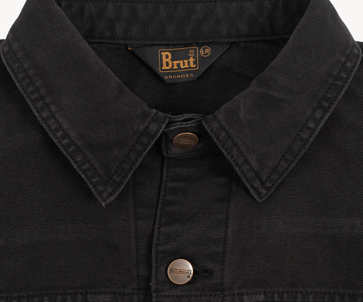 THE PLEATED RIVET JACKET Coats & Jackets X-SMALL / BLACK - BRUT Clothing