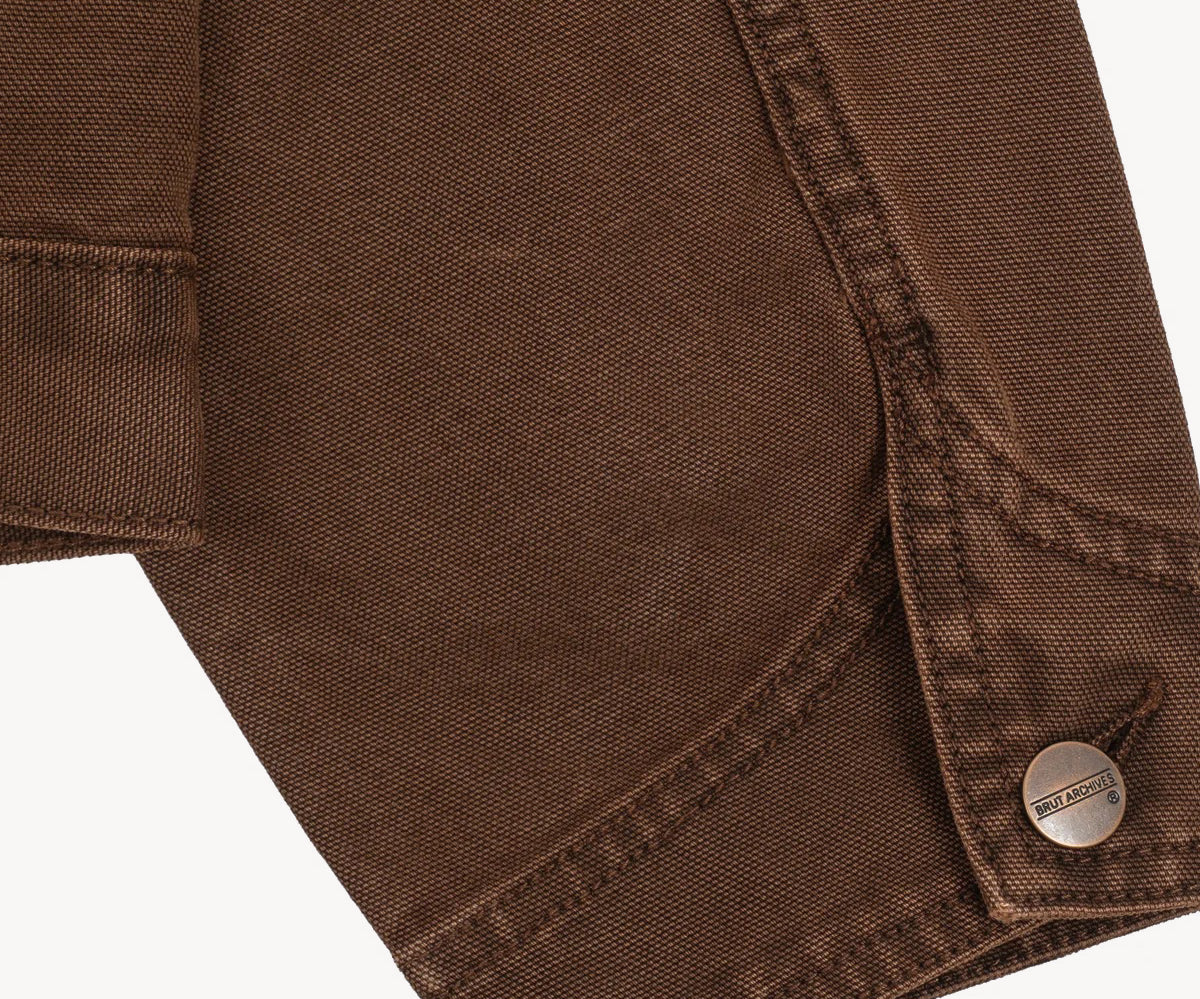 THE PLEATED RIVET JACKET Coats & Jackets X-SMALL / BROWN - BRUT Clothing