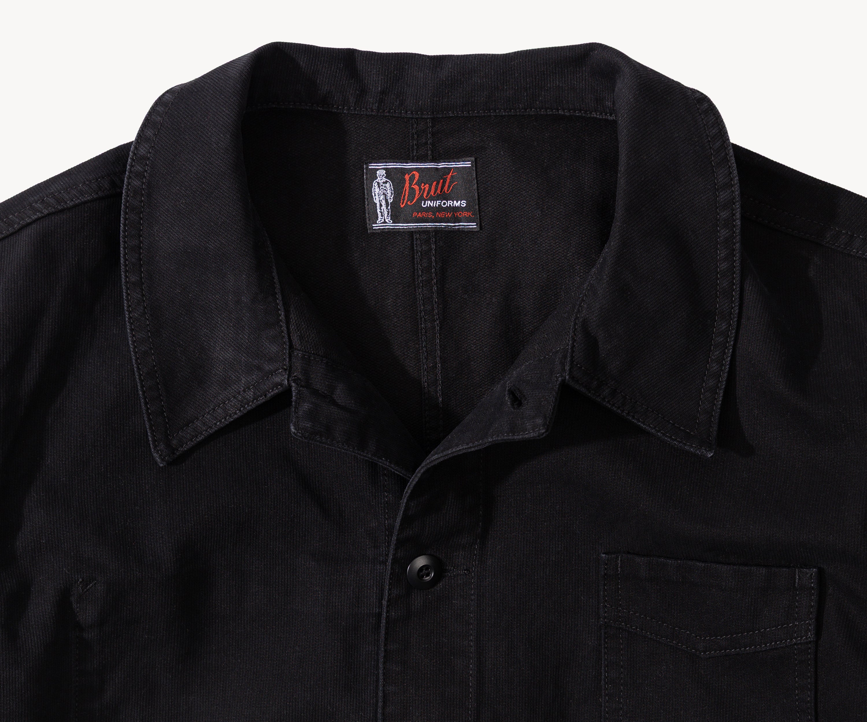 THE CROPPED WORK JACKET Coats & Jackets X-SMALL / BLACK - BRUT Clothing