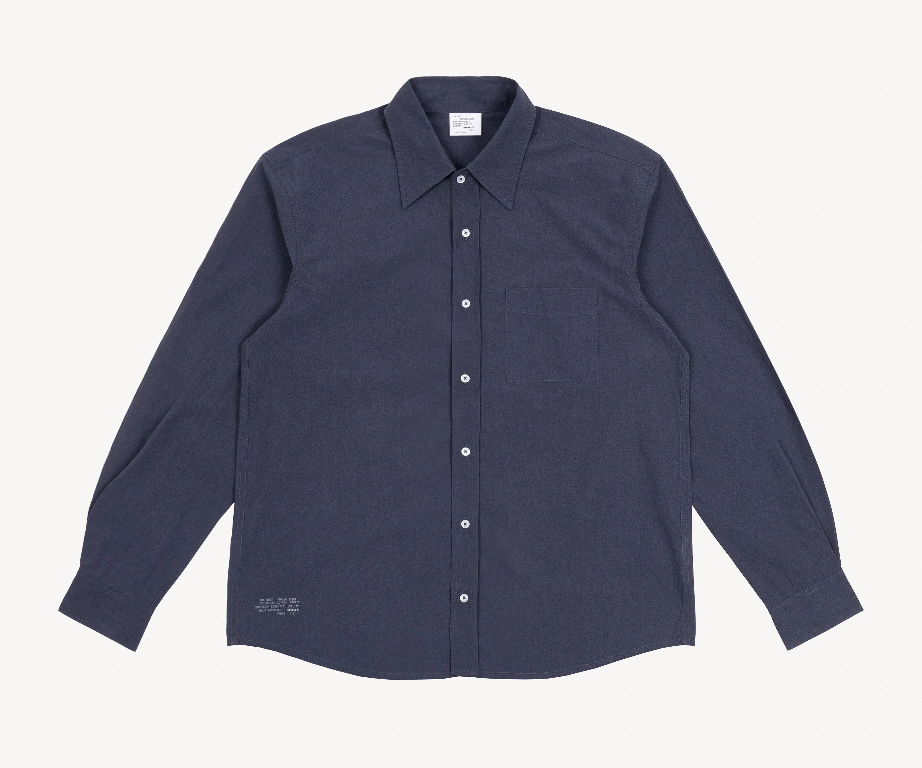 THE BEST POPLIN SHIRT Shirts X-SMALL / NAVY - BRUT Clothing