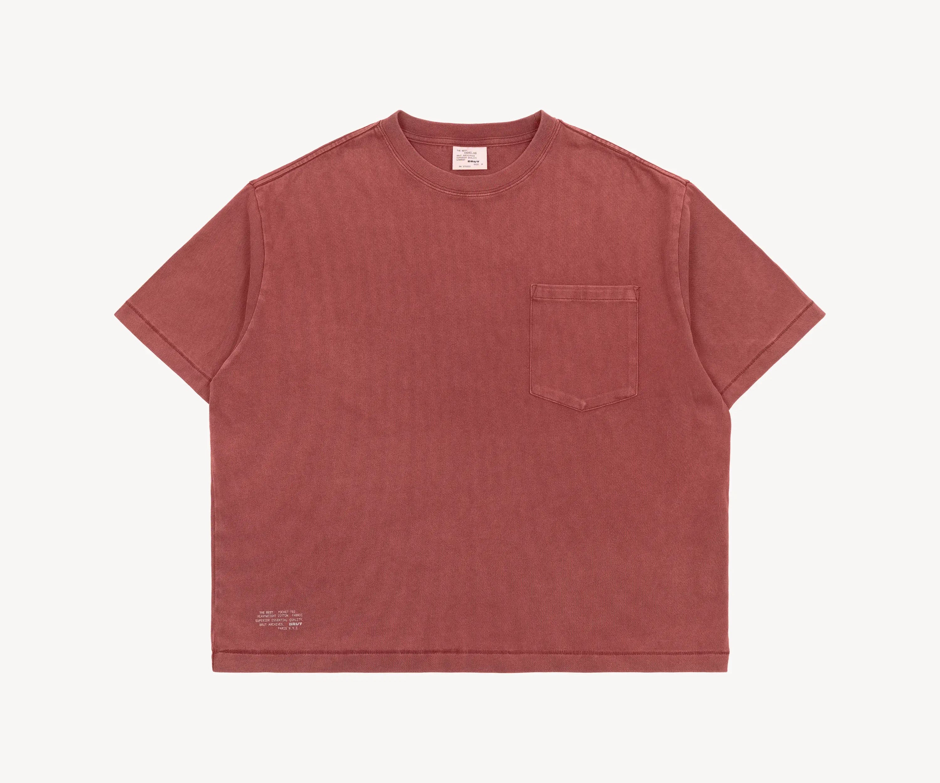 LES MEILLEURS T-SHIRTS À POCHE X-SMALL / HARVARD BOURGOGNE - BRUT Clothing