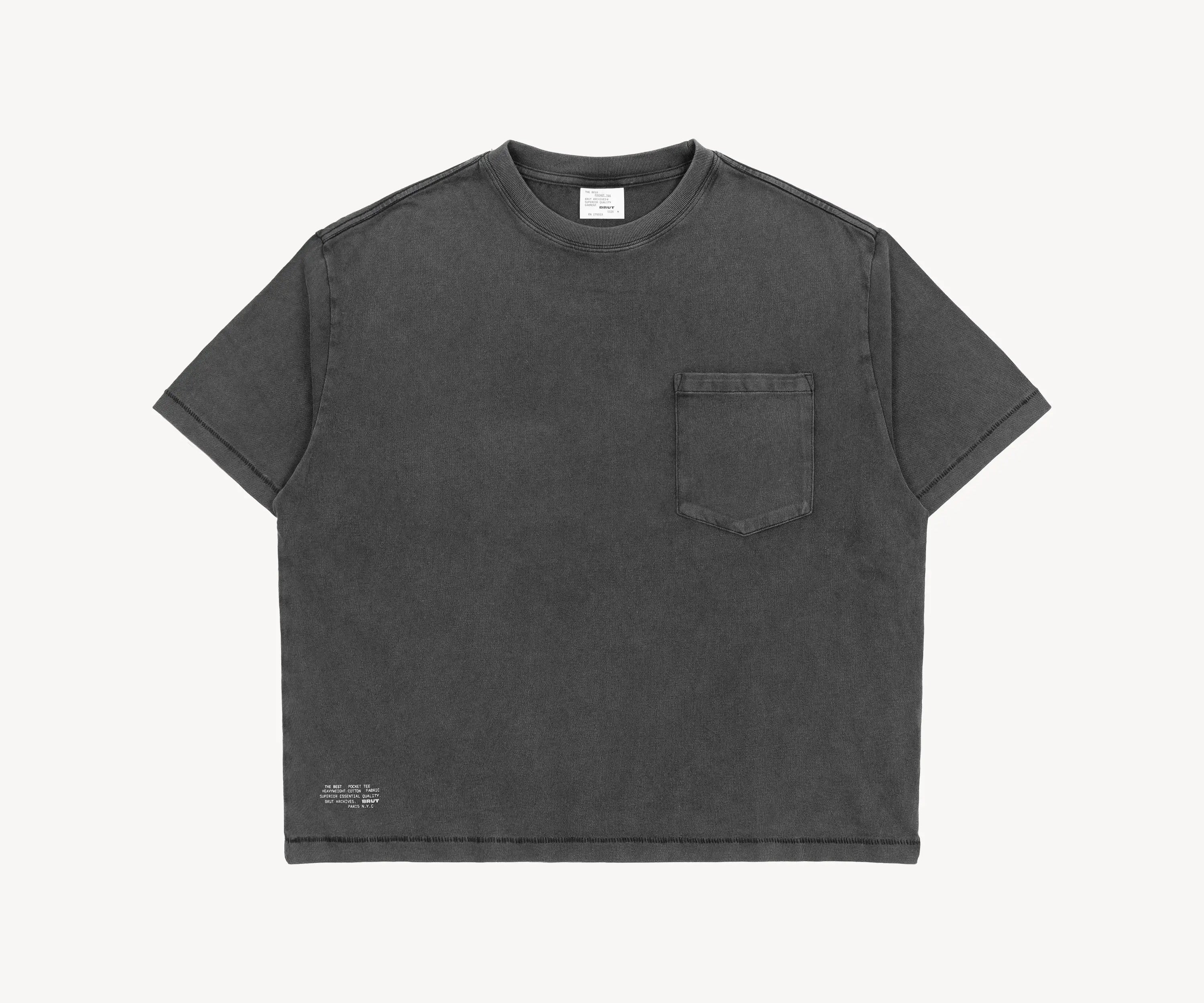 THE BEST POCKET TEE T-Shirts X-SMALL / STRONG FADED BLACK - BRUT Clothing