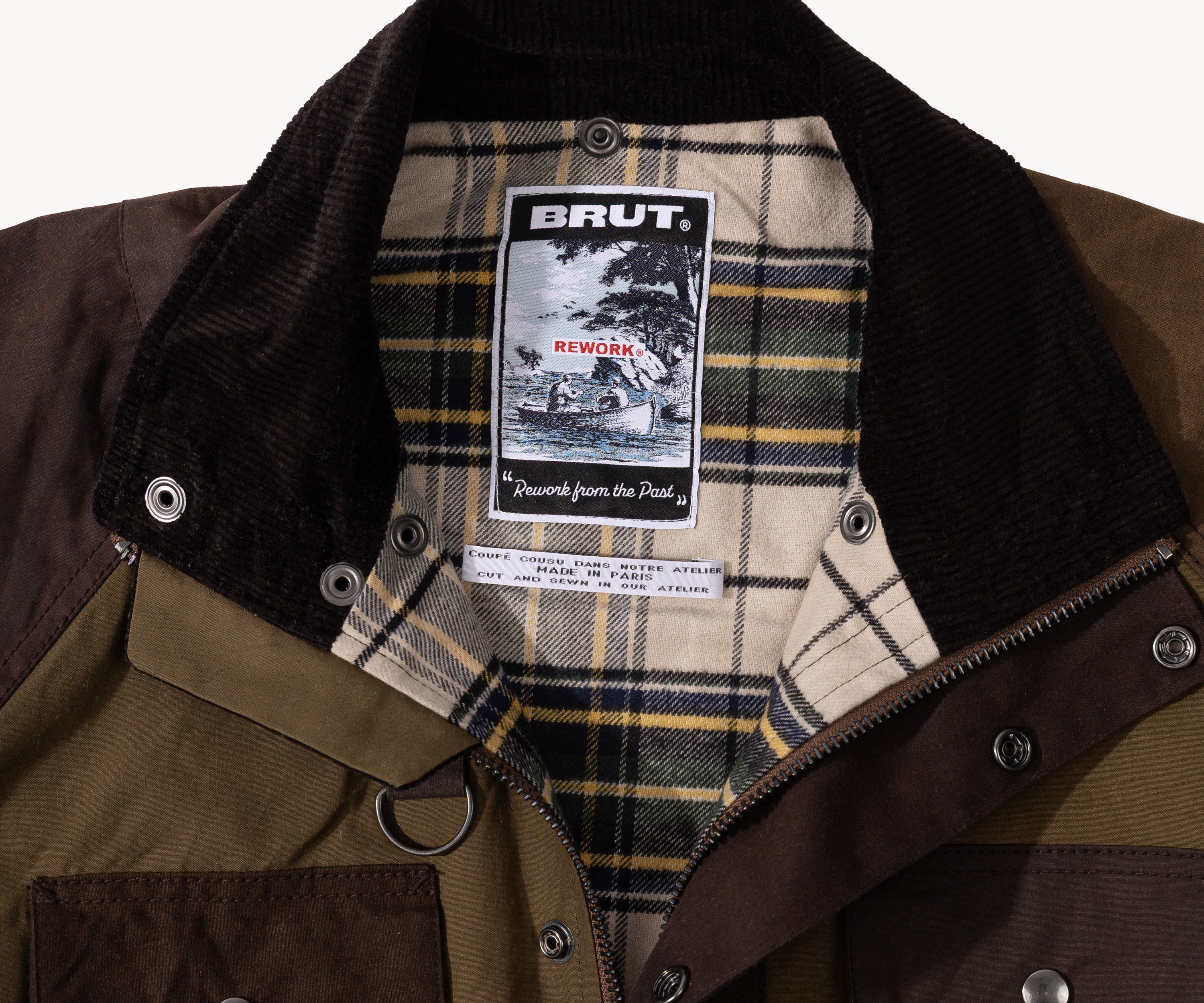 REWORK® TRIAL WAX JACKET - N° 032 Manteaux et vestes LARGE / MARRON - BRUT Clothing