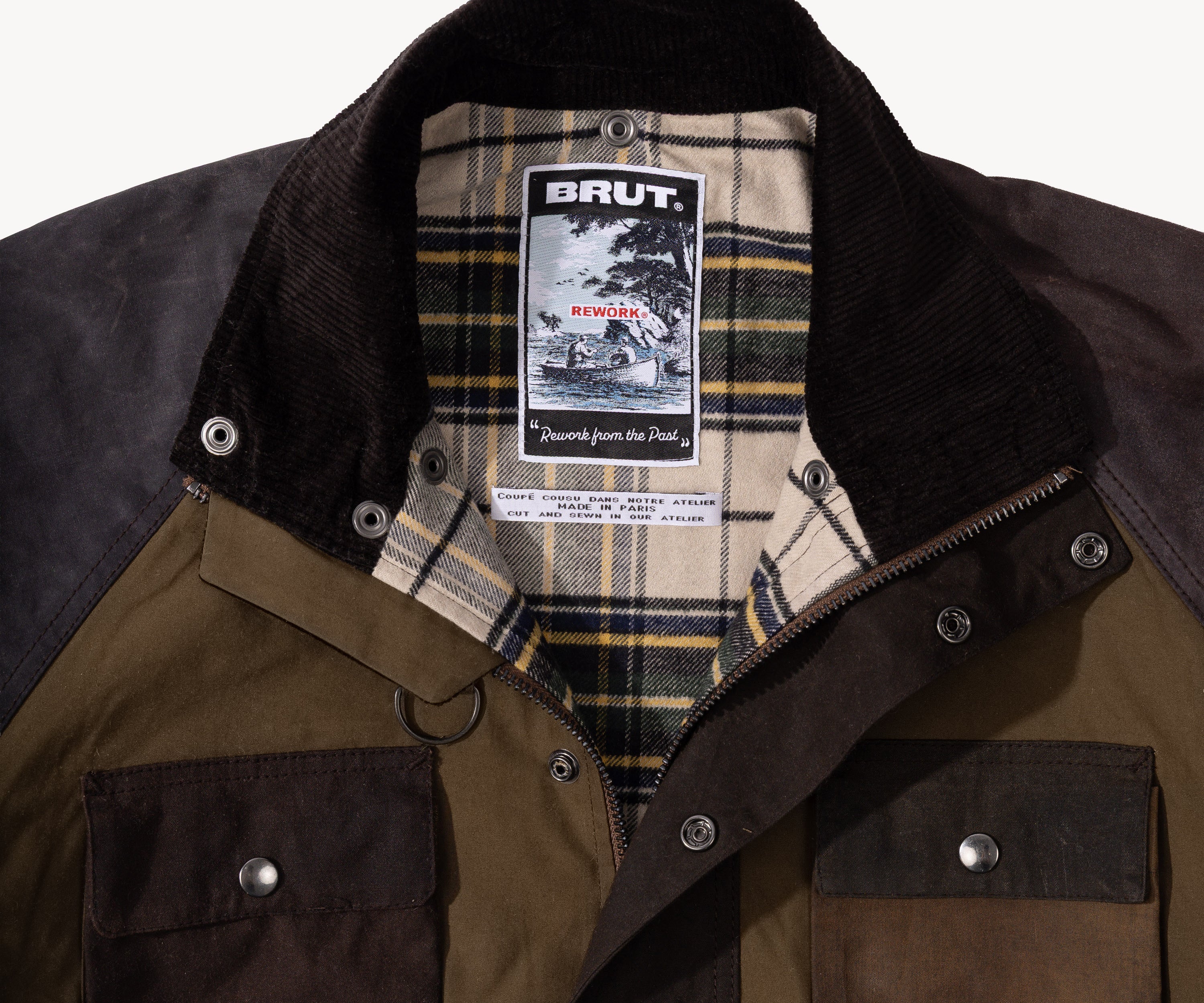 REWORK® TRIAL WAX JACKET - N° 033 Manteaux et vestes LARGE / MARRON - BRUT Clothing