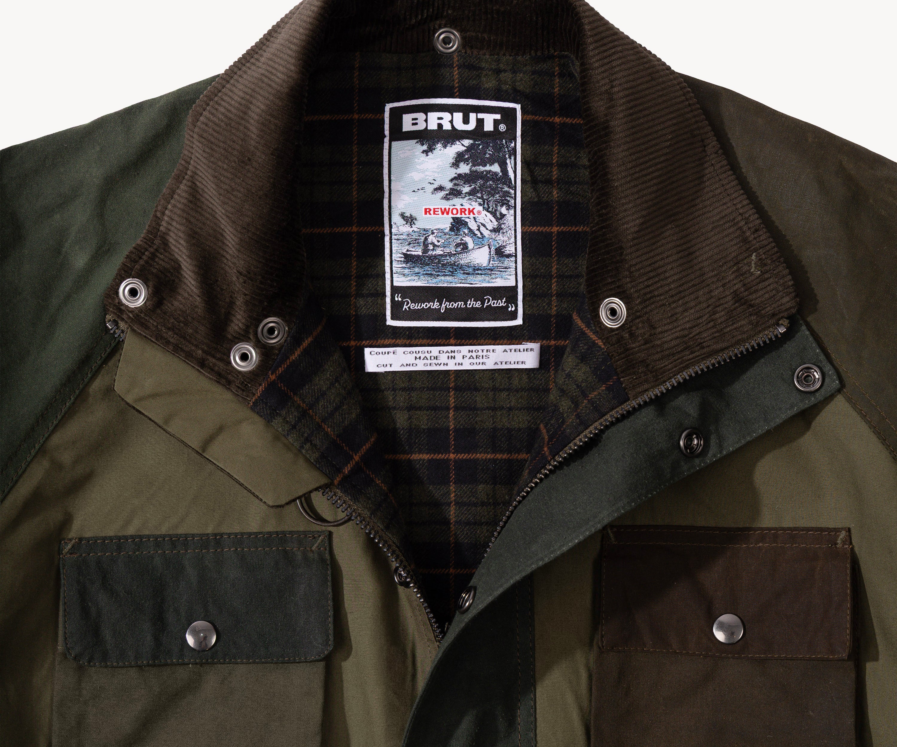 REWORK® TRIAL WAX JACKET - N° 014 Manteaux et vestes MEDIUM / VERT - BRUT Clothing