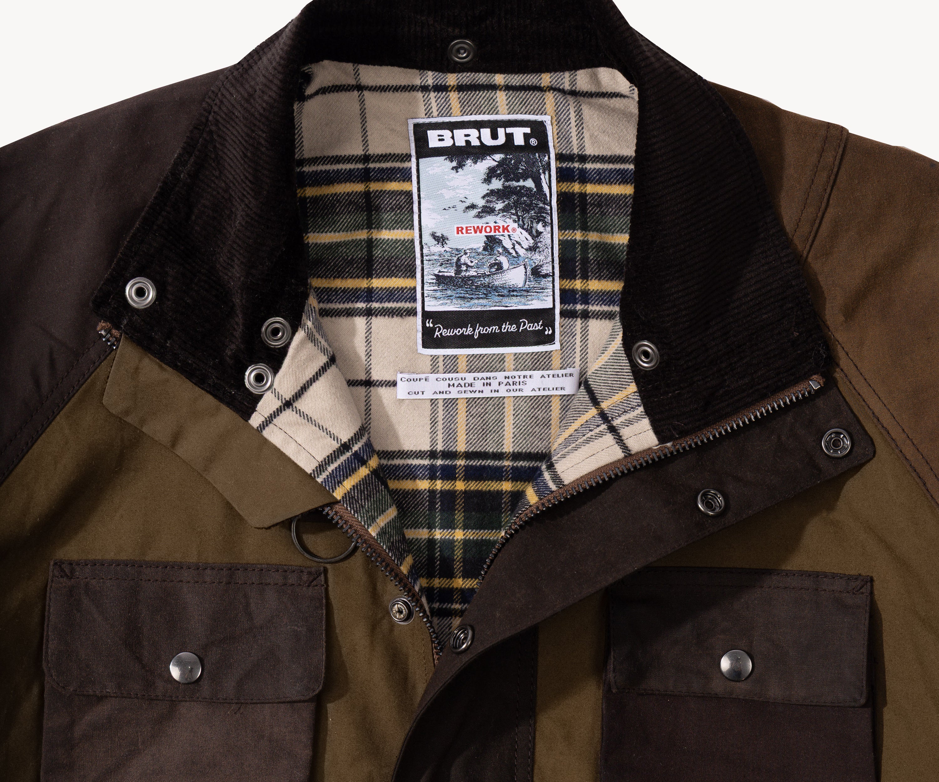 REWORK® TRIAL WAX JACKET - N° 035 Manteaux et vestes LARGE / MARRON - BRUT Clothing