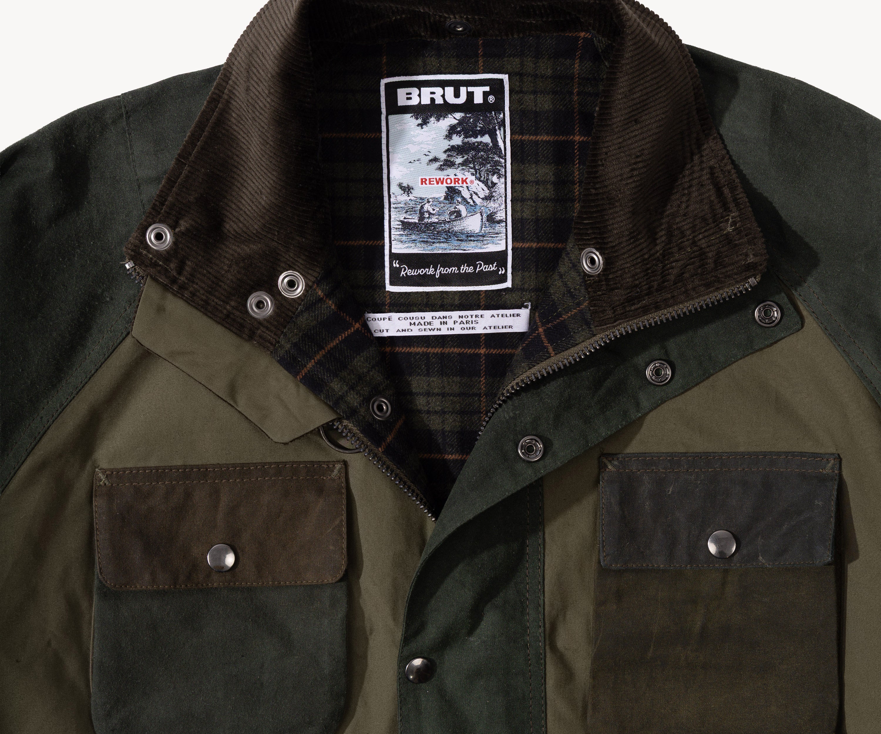 REWORK® TRIAL WAX JACKET - N° 001 Coats & Jackets SMALL / GREEN - BRUT Clothing