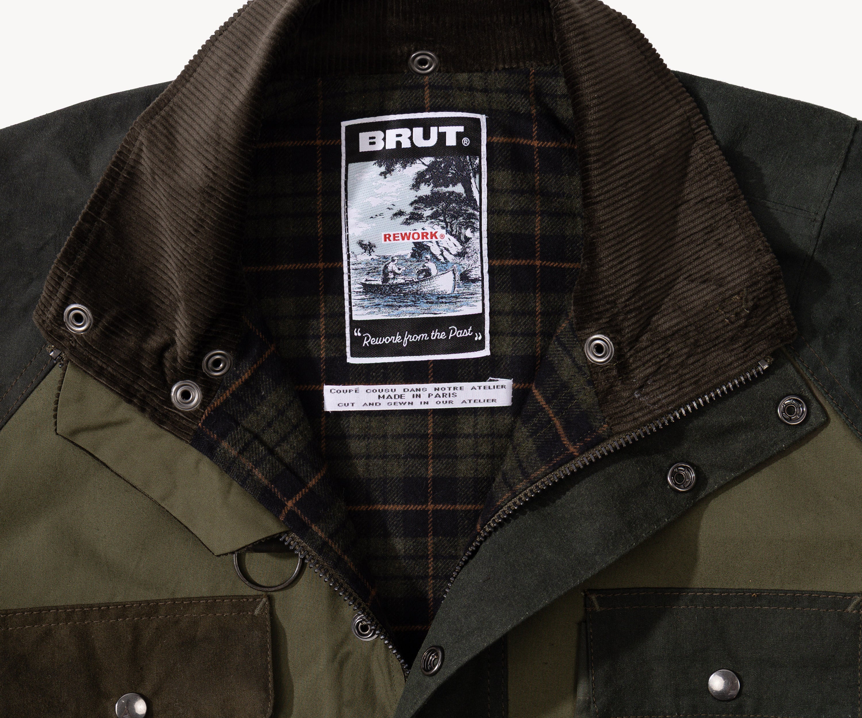 REWORK® TRIAL WAX JACKET - N° 045 Manteaux et vestes X-LARGE / VERT - BRUT Clothing