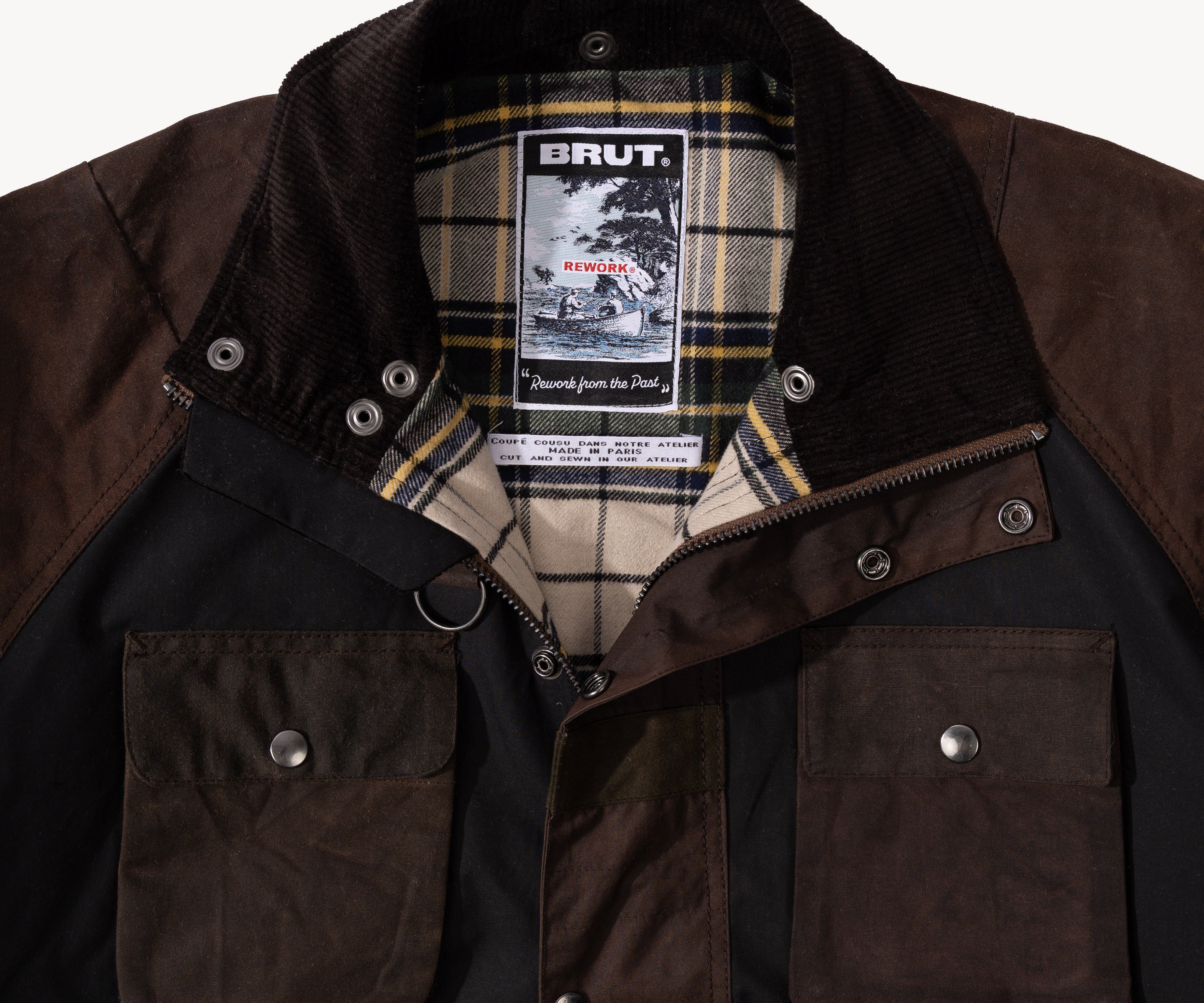 REWORK® TRIAL WAX JACKET - N° 008 Coats & Jackets SMALL / BROWN - BRUT Clothing