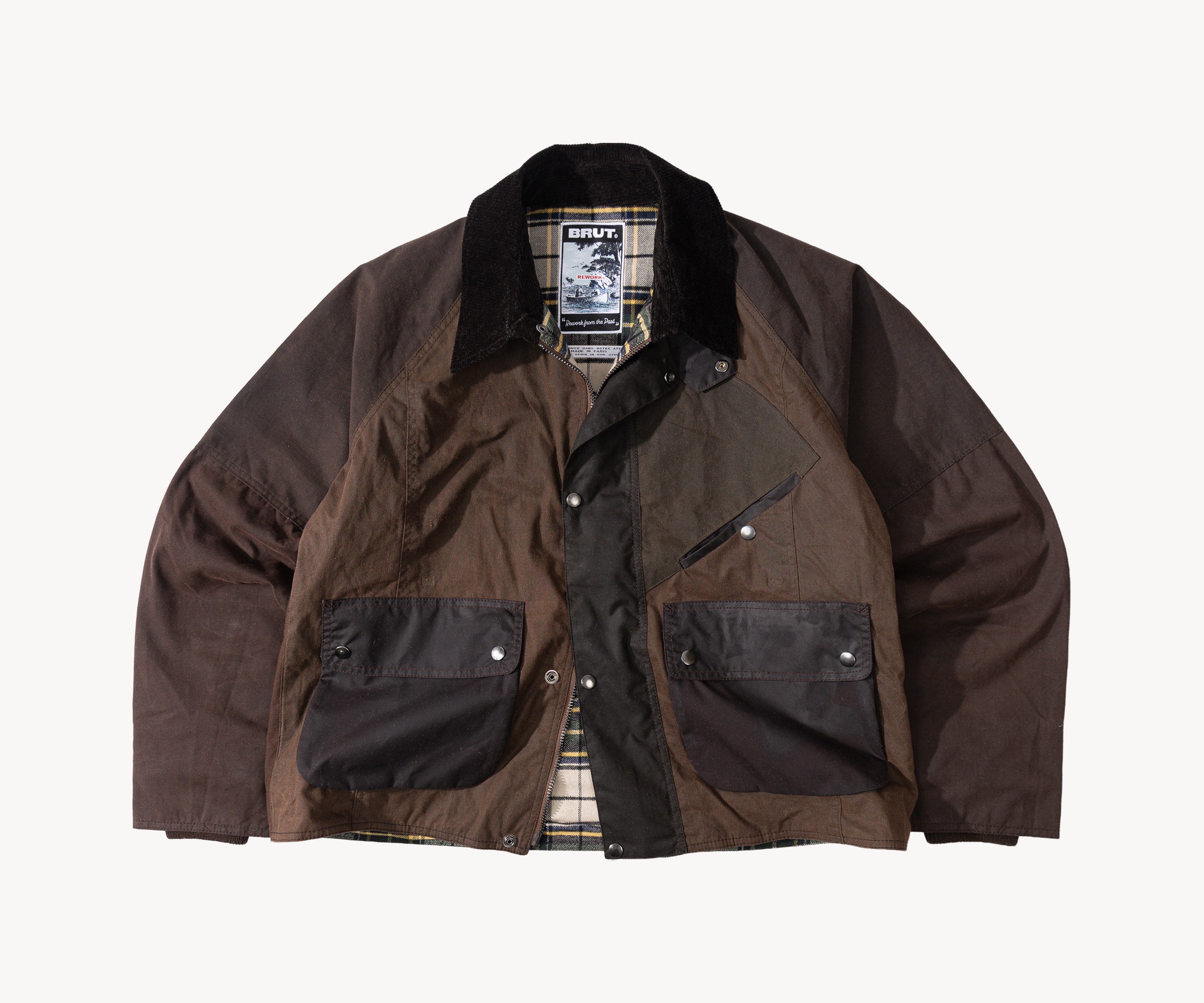 REWORK® KEEPER WAX JACKET - N° 034 Manteaux et vestes LARGE / MARRON - BRUT Clothing