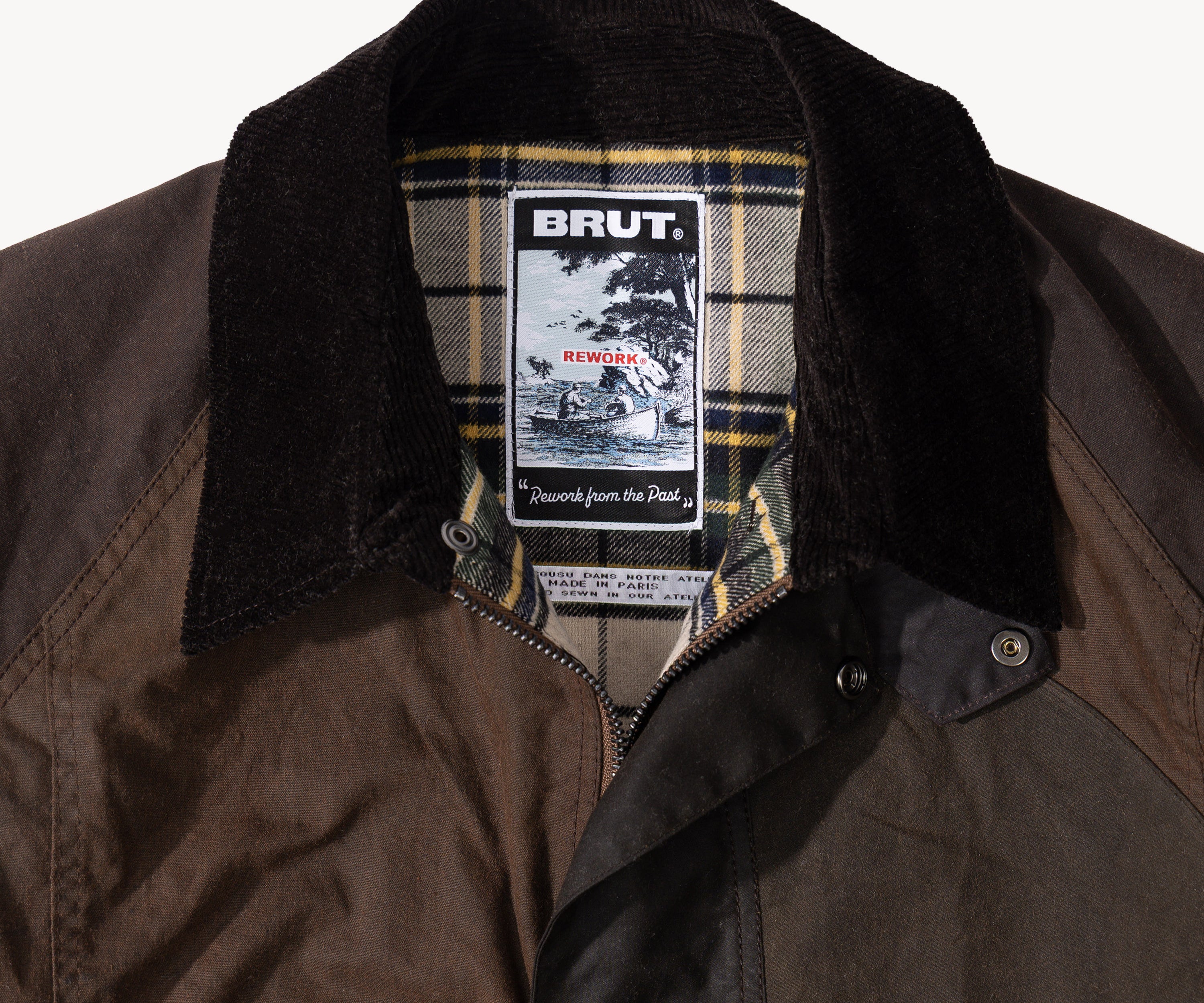 REWORK® KEEPER WAX JACKET - N° 034 Manteaux et vestes LARGE / MARRON - BRUT Clothing