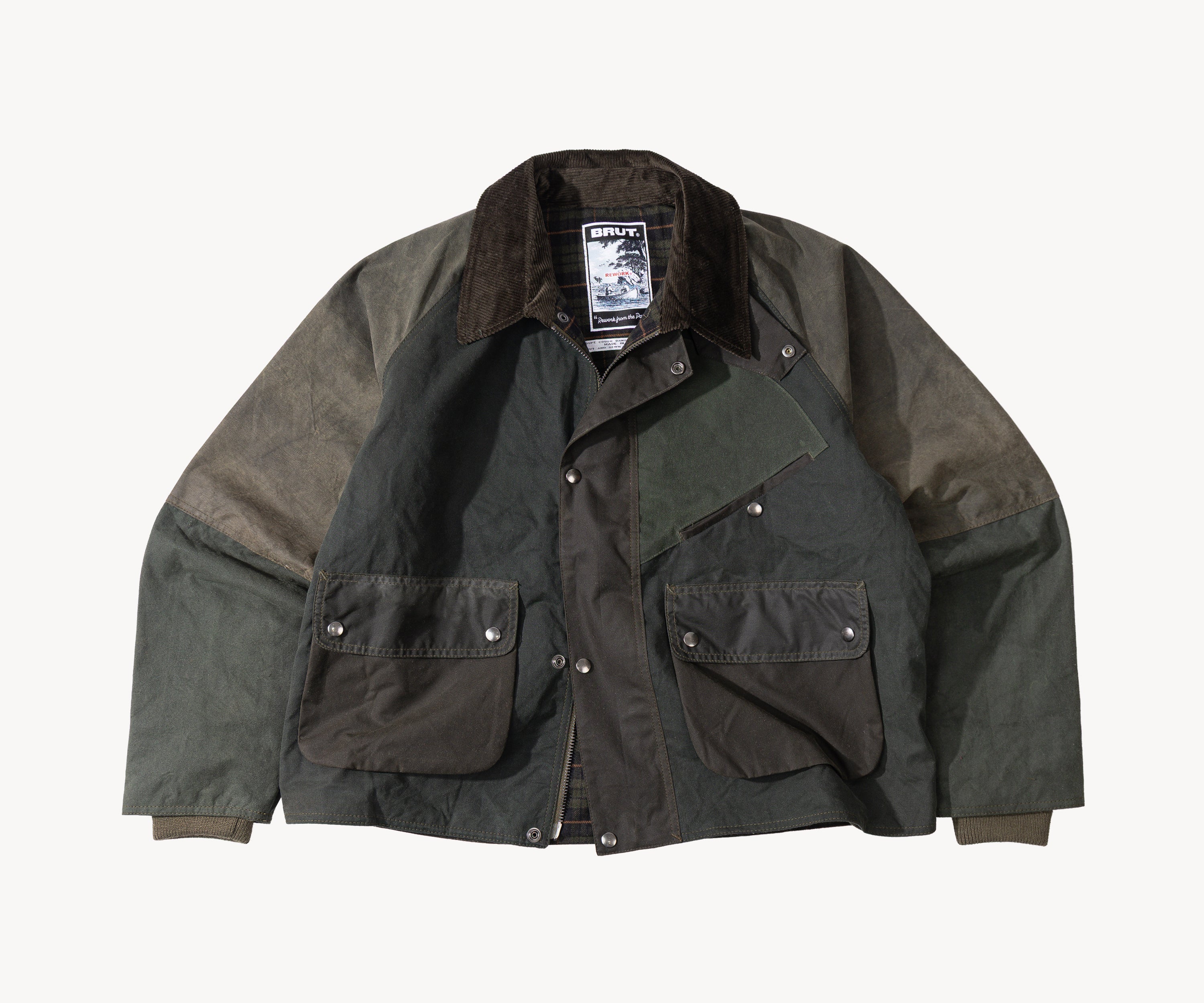 REWORK® KEEPER WAX JACKET - N° 054 Manteaux et vestes LARGE / VERT - BRUT Clothing
