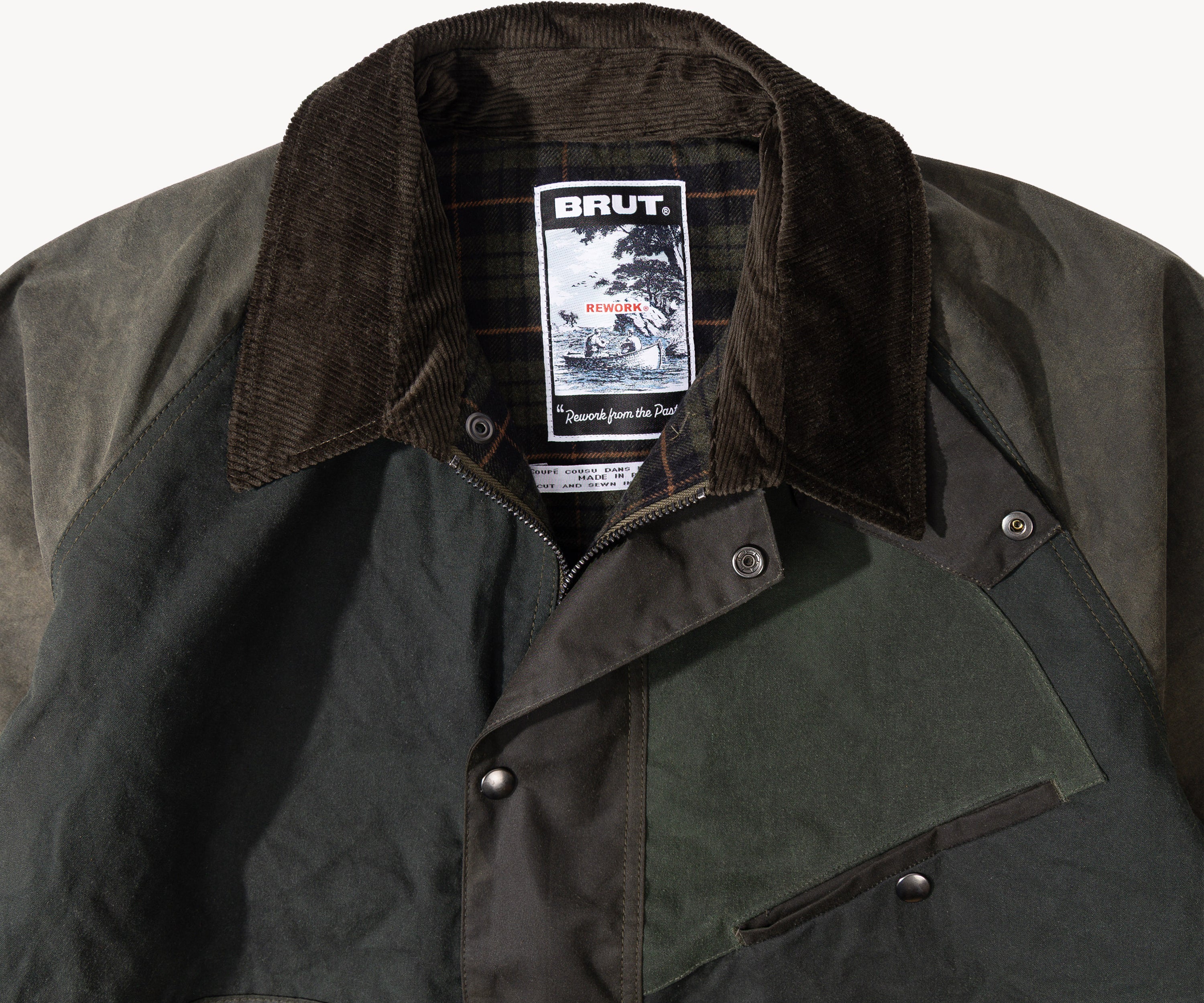 REWORK® KEEPER WAX JACKET - N° 054 Manteaux et vestes LARGE / VERT - BRUT Clothing